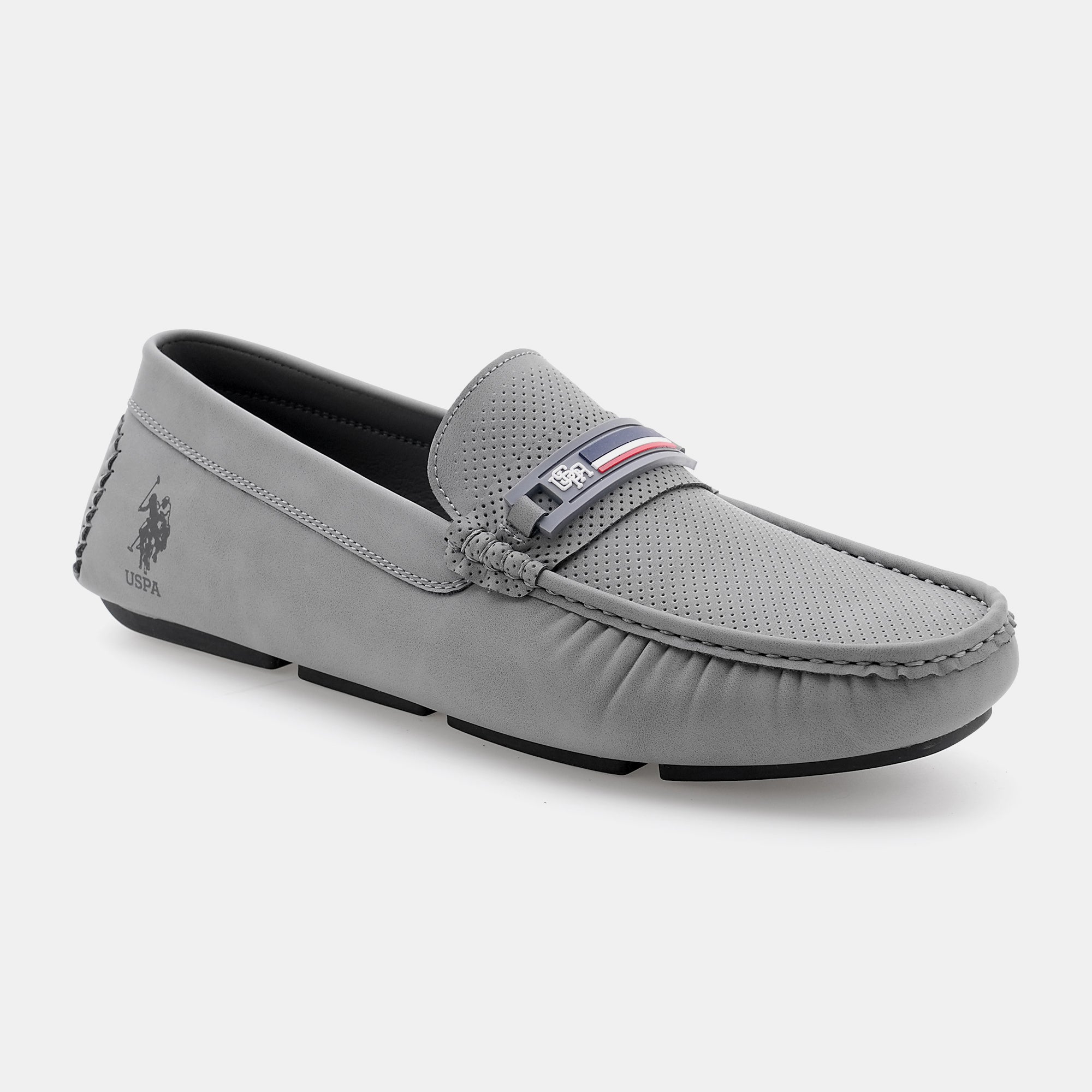 Men Barnes 5.0 Textured Loafers Grey - U.S. Polo Assn. India | Large