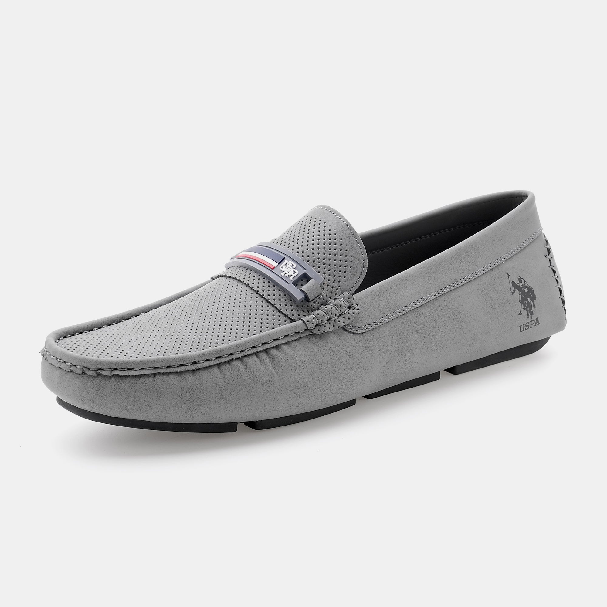 Men Barnes 5.0 Textured Loafers Grey - U.S. Polo Assn. India | Large