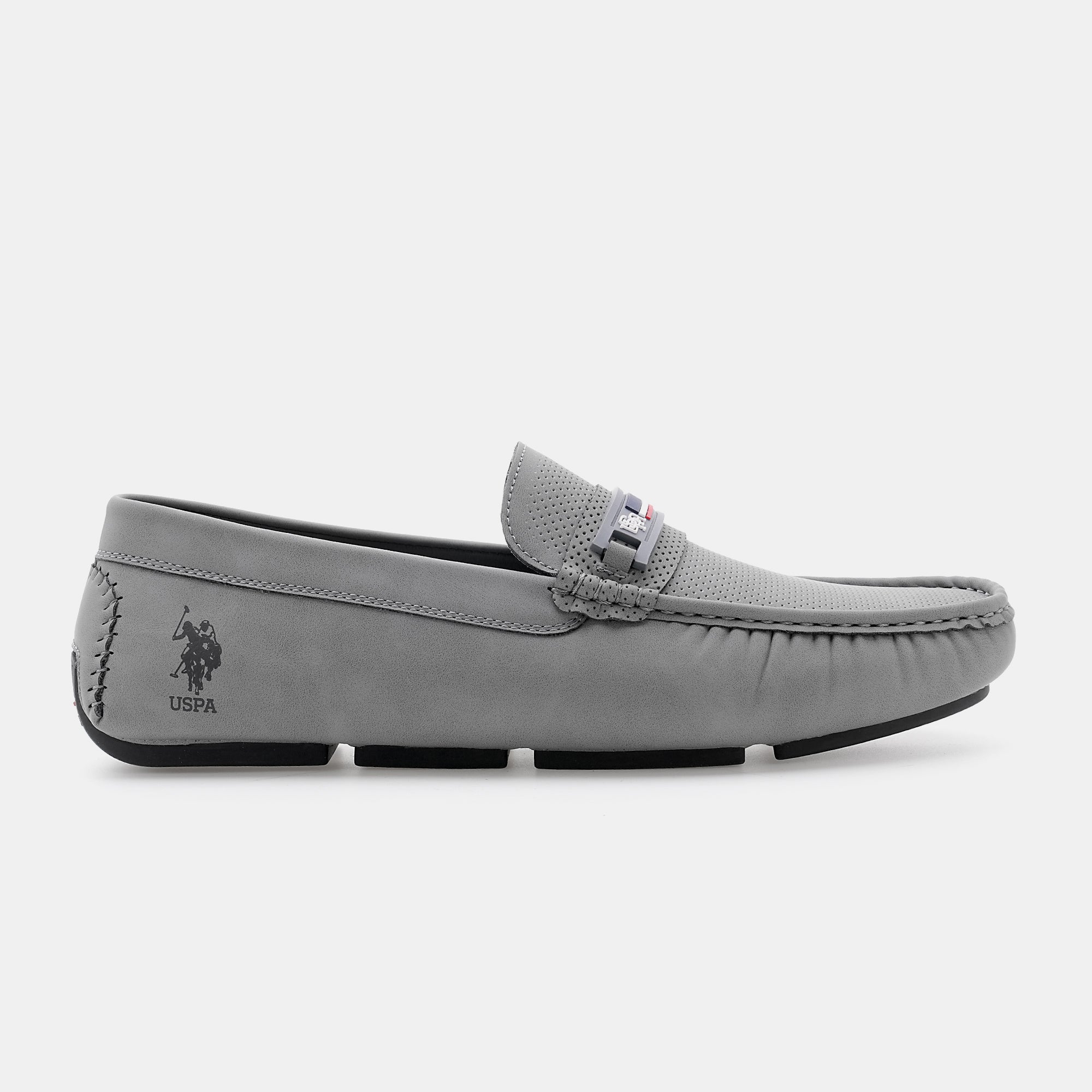 Men Barnes 5.0 Textured Loafers Grey - U.S. Polo Assn. India | Large