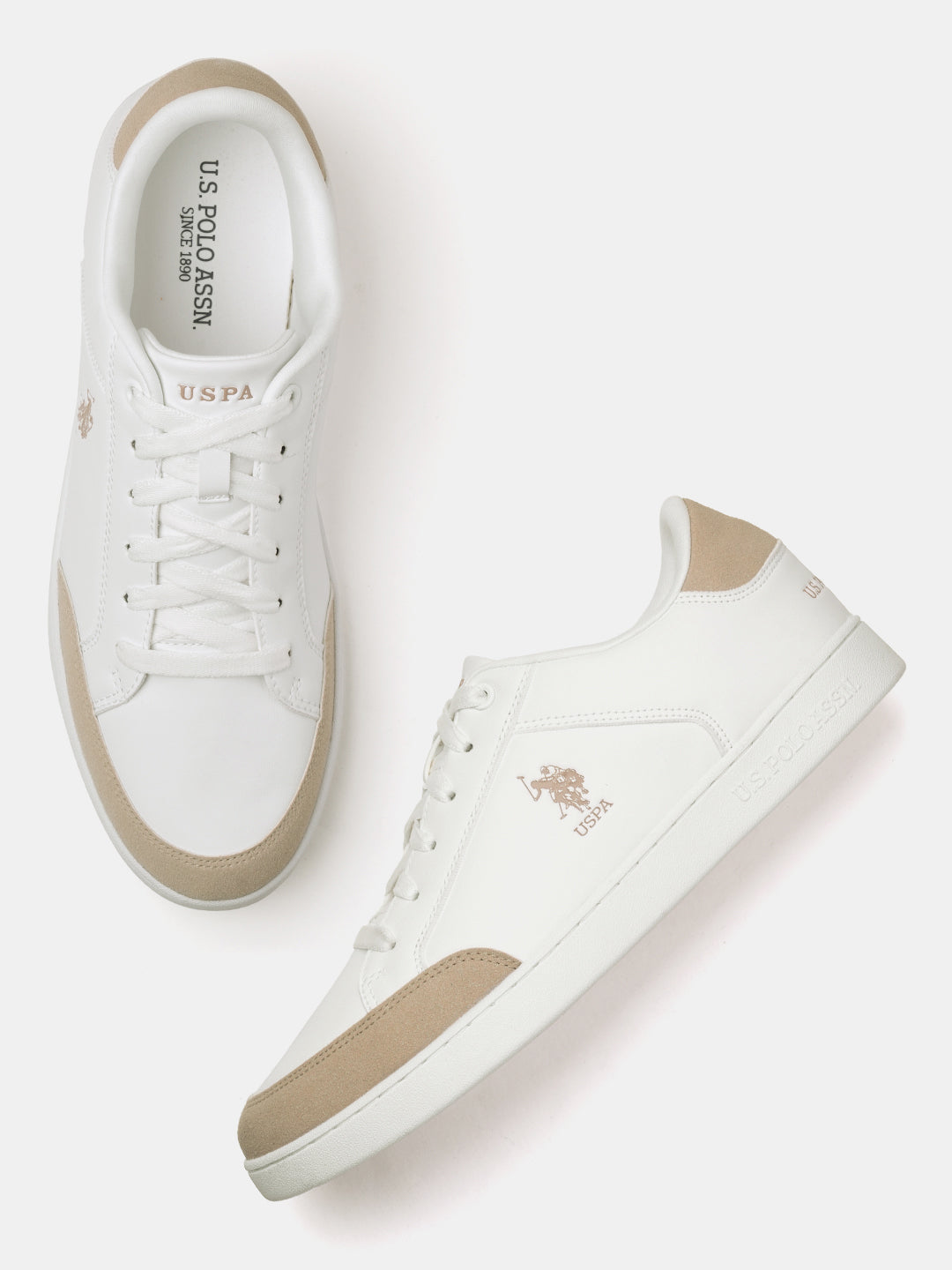 Men Vancer 2.0 Colourblocked Sneakers Off White - U.S. Polo Assn. India | Large