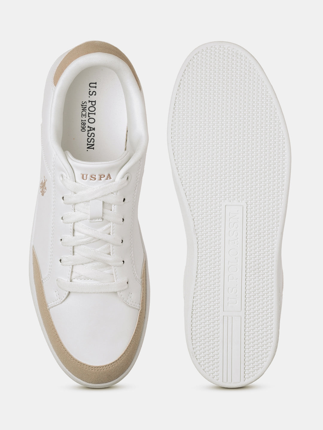 Men Vancer 2.0 Colourblocked Sneakers Off White - U.S. Polo Assn. India | Large