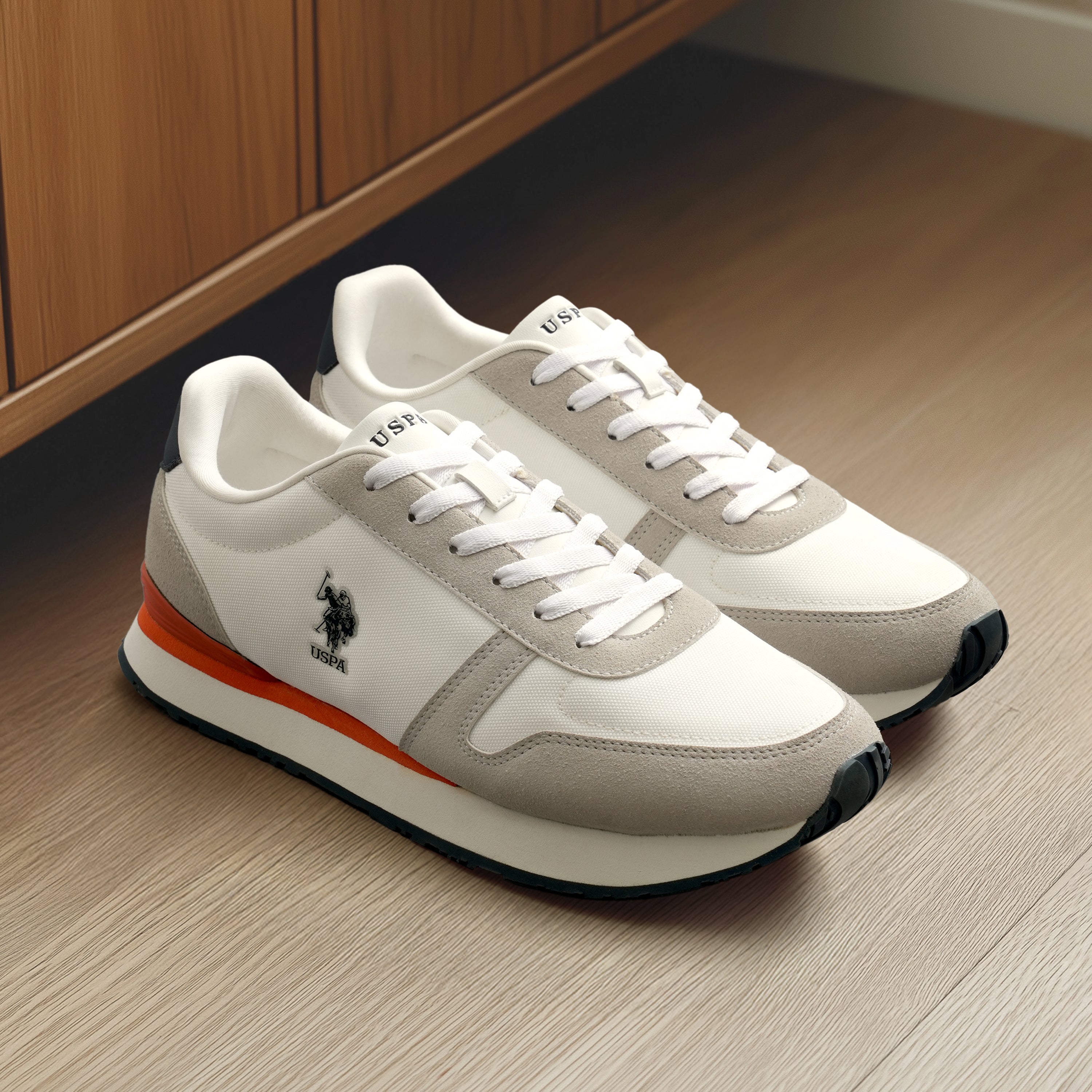 Men Tregon 2.0 Colourblocked Sneakers Off White - U.S. Polo Assn. India | Large