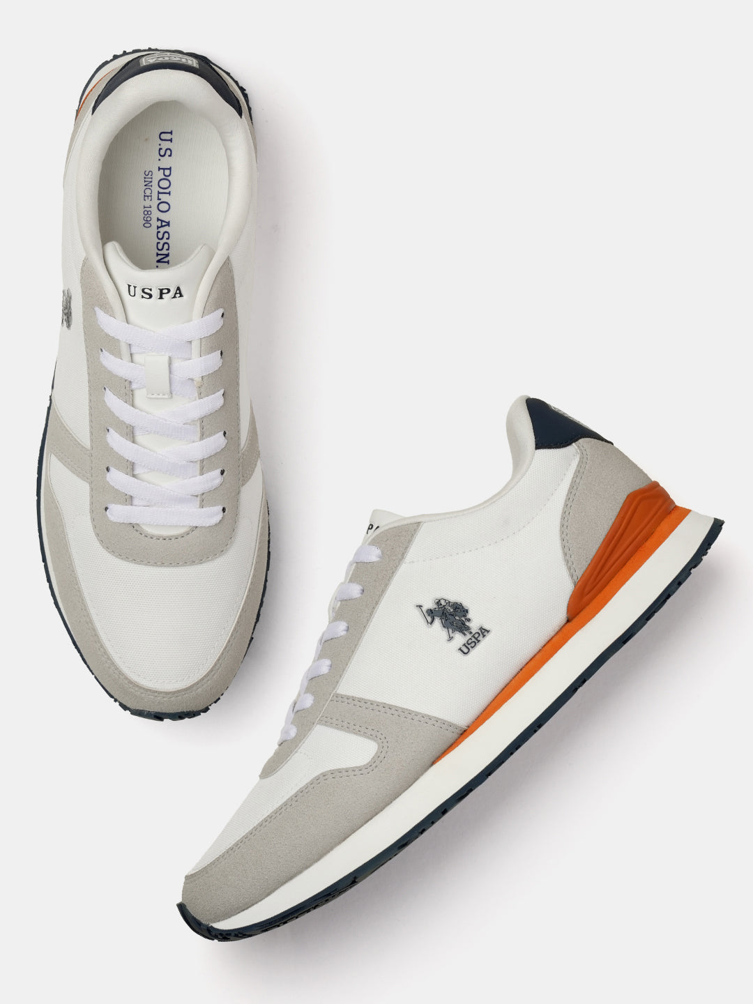 Men Tregon 2.0 Colourblocked Sneakers Off White - U.S. Polo Assn. India | Large