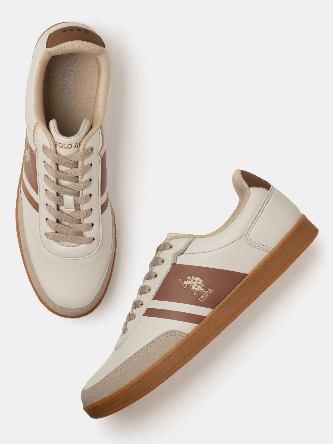 Men Hilton 2.0 Colourblocked Sneakers Beige - U.S. Polo Assn. India | Large