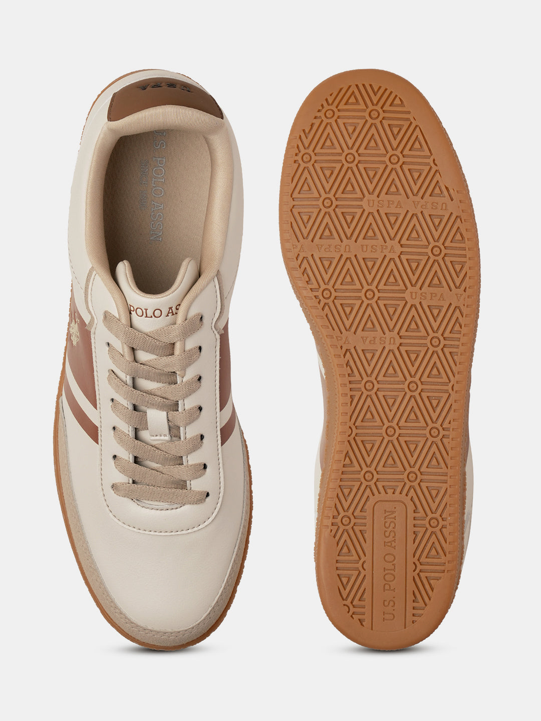 Men Hilton 2.0 Colourblocked Sneakers Beige - U.S. Polo Assn. India | Large