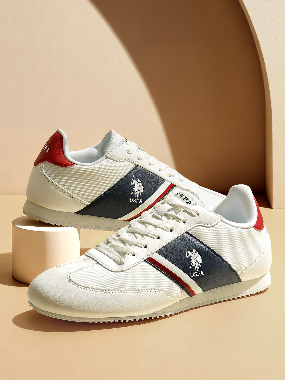 Men Adler 5.0 Colourblocked Sneakers Off White - U.S. Polo Assn. India | Large