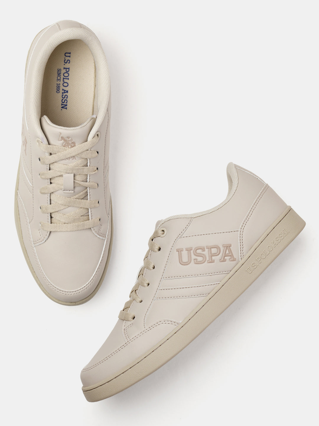 Men Gala 2.0 Solid Sneakers Beige - U.S. Polo Assn. India | Large