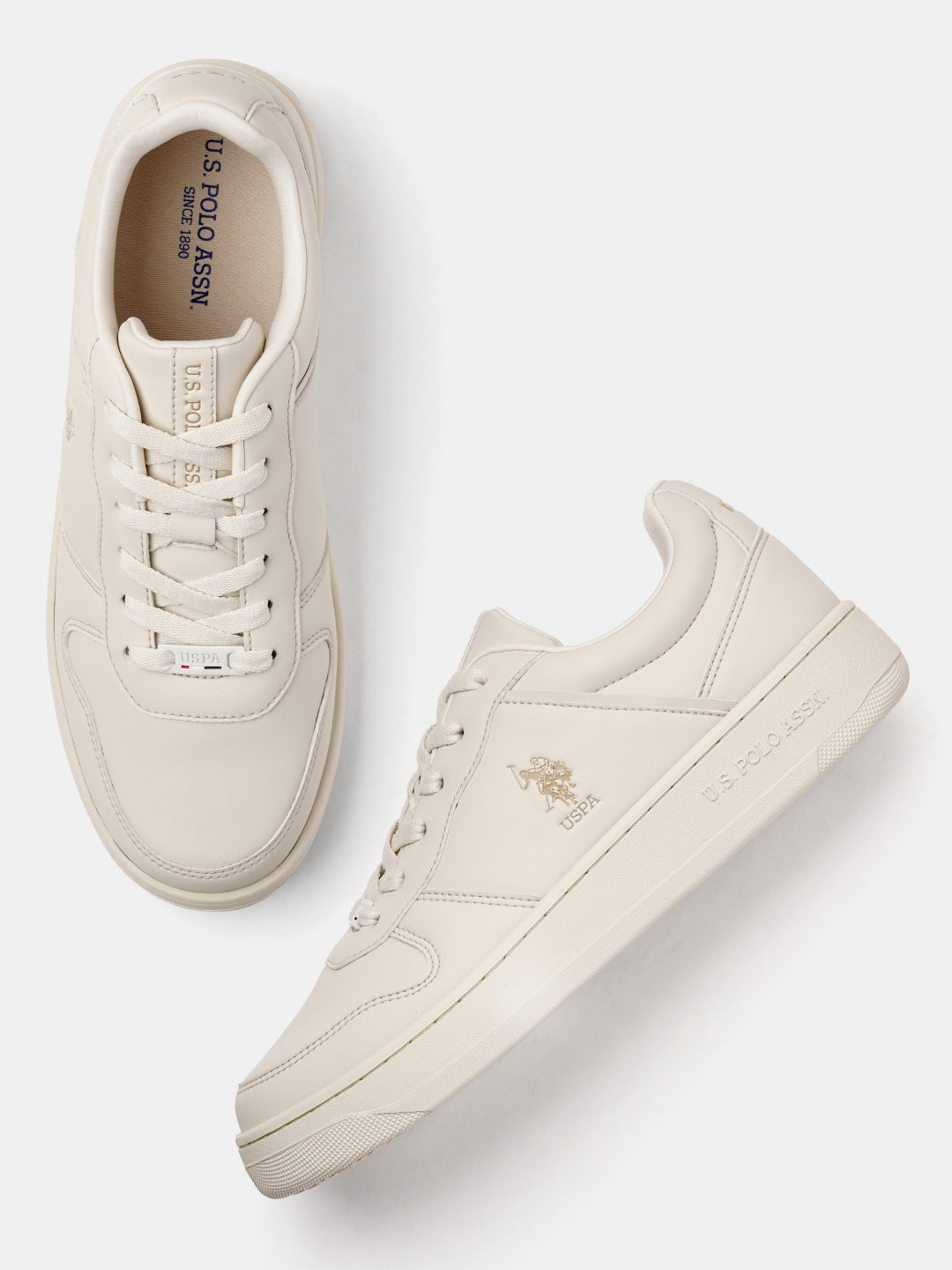 Men Joan 2.0 Solid Sneakers Cream - U.S. Polo Assn. India | Large