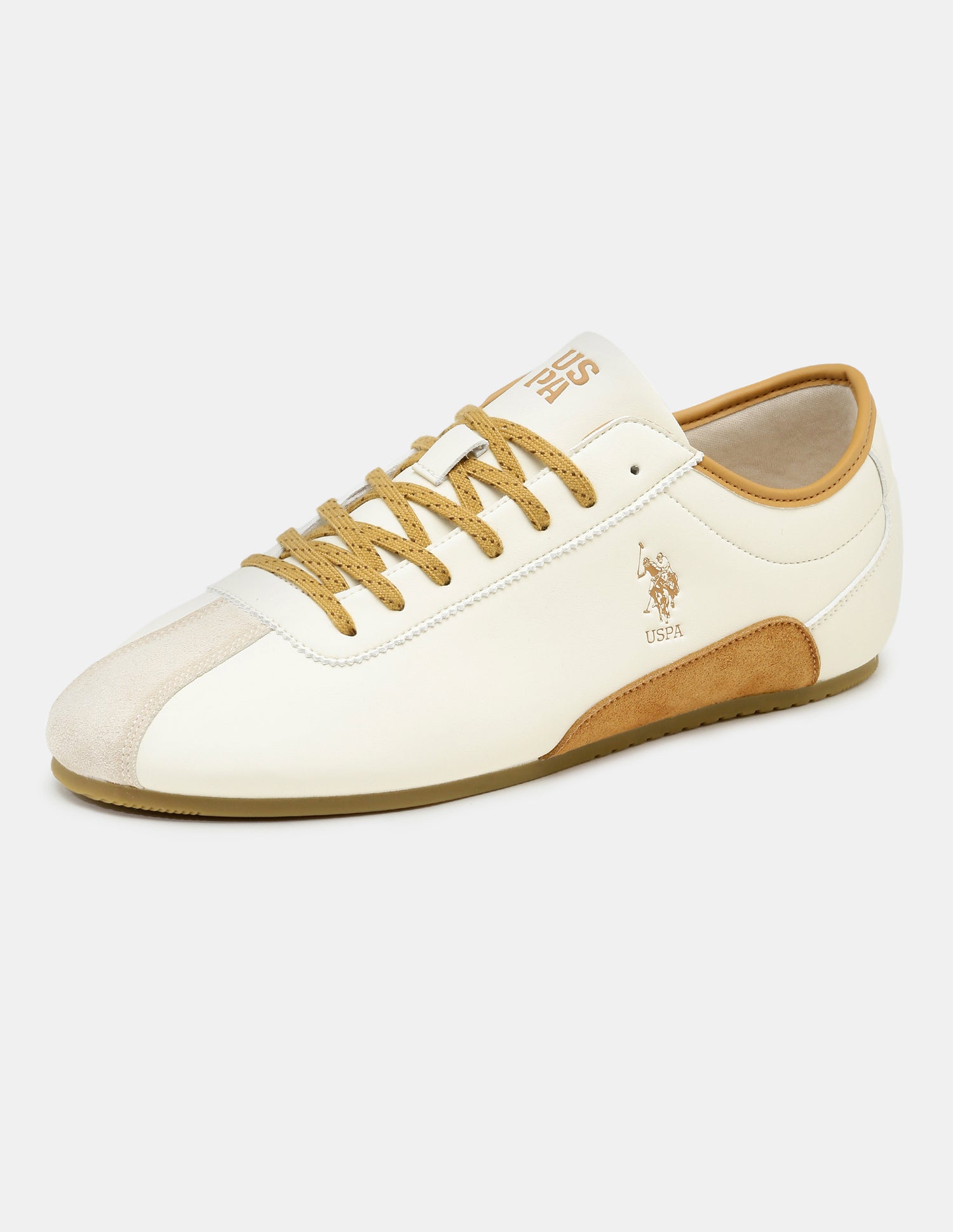 Men Contrast Lace Ups Rush Sneakers Beige - U.S. Polo Assn. India | Large