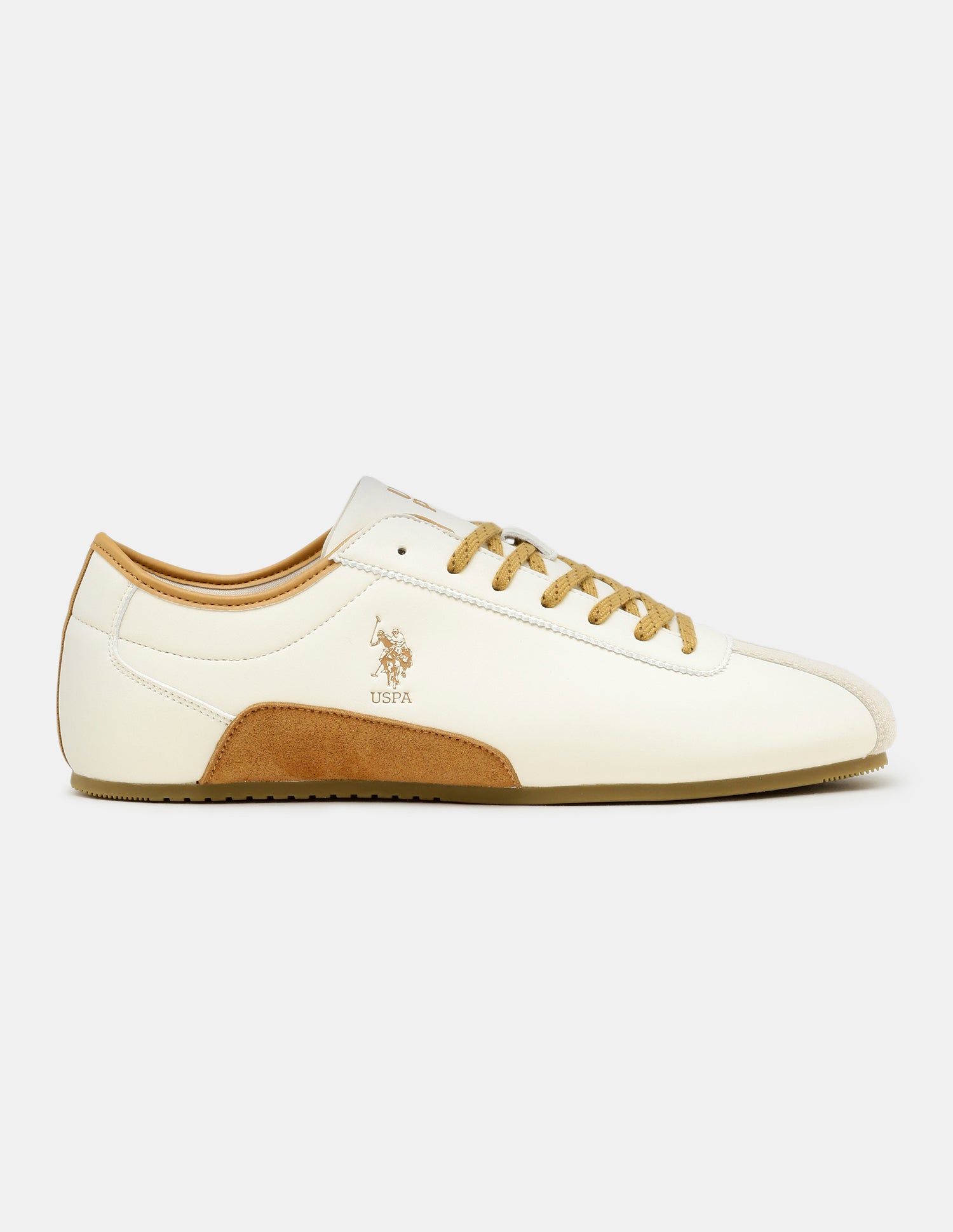 Men Contrast Lace Ups Rush Sneakers Beige - U.S. Polo Assn. India | Large