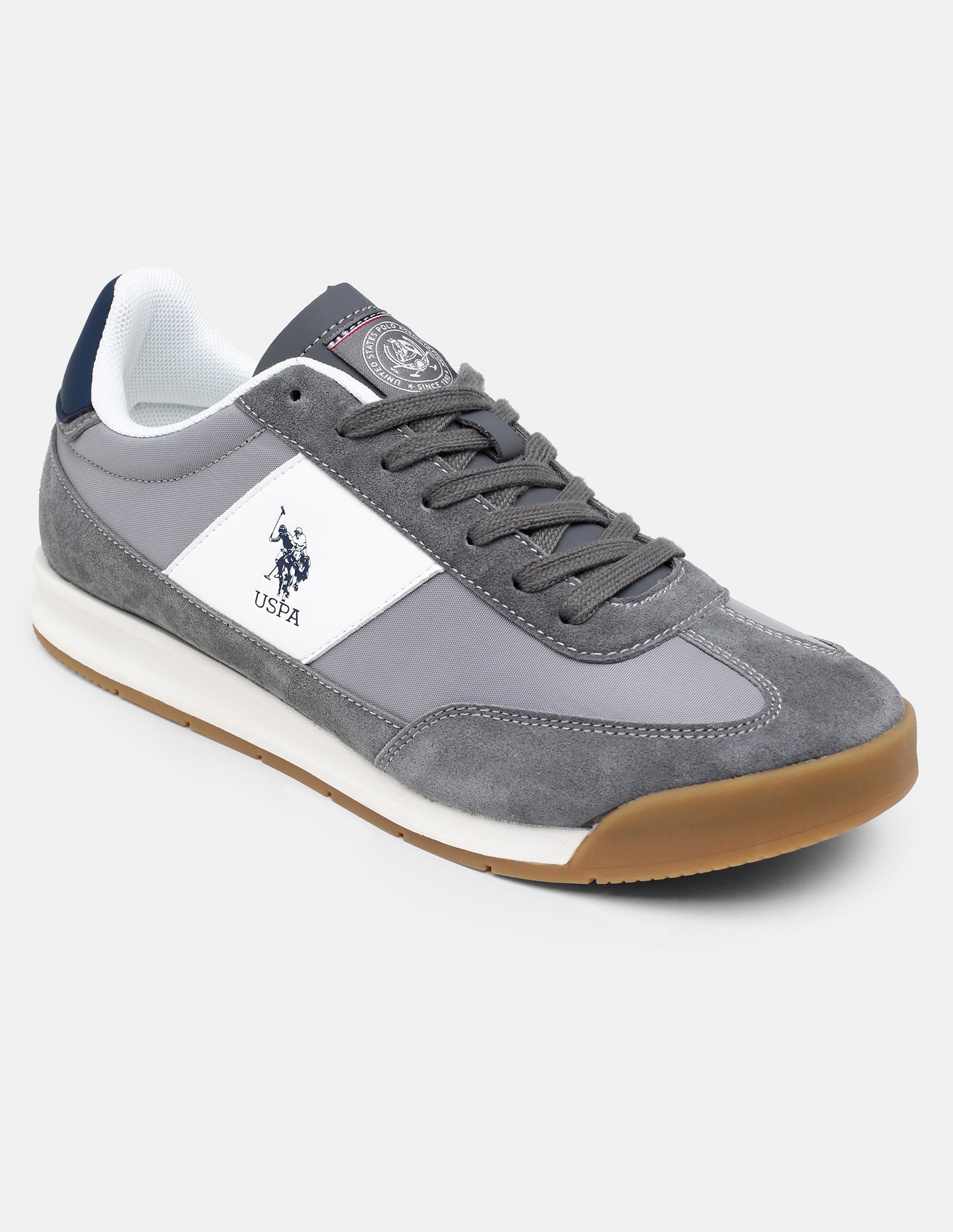 Round Toe Lace Ups Gallop Sneakers Grey - U.S. Polo Assn. India | Large