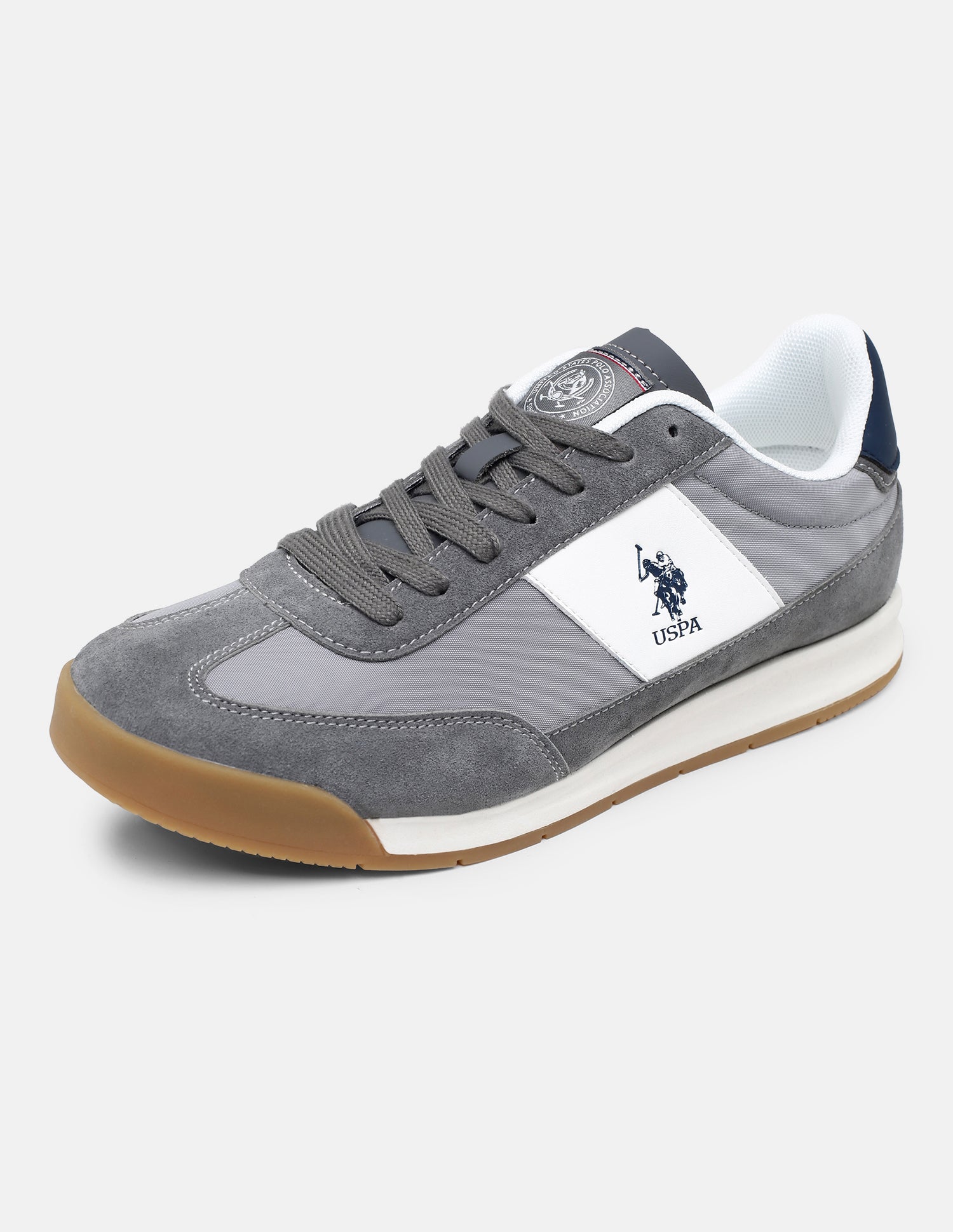 Round Toe Lace Ups Gallop Sneakers Grey - U.S. Polo Assn. India | Large