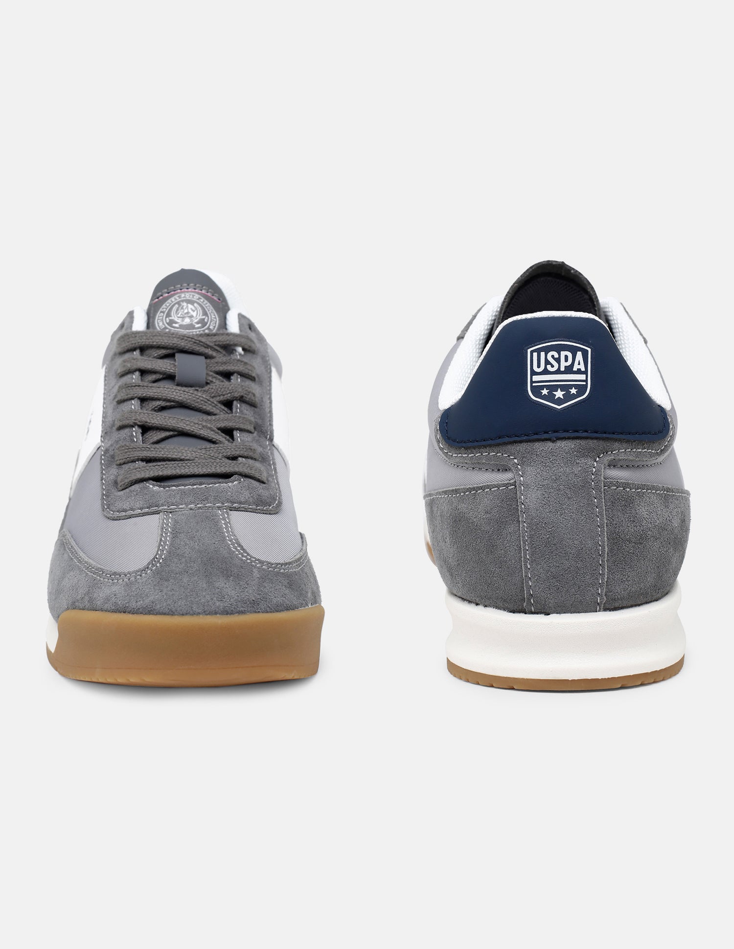 Round Toe Lace Ups Gallop Sneakers Grey - U.S. Polo Assn. India | Large