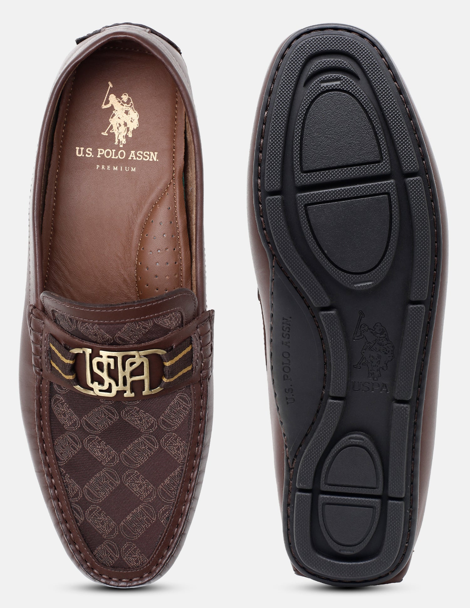 Brand Printed Godric Loafers Brown - U.S. Polo Assn. India | Large