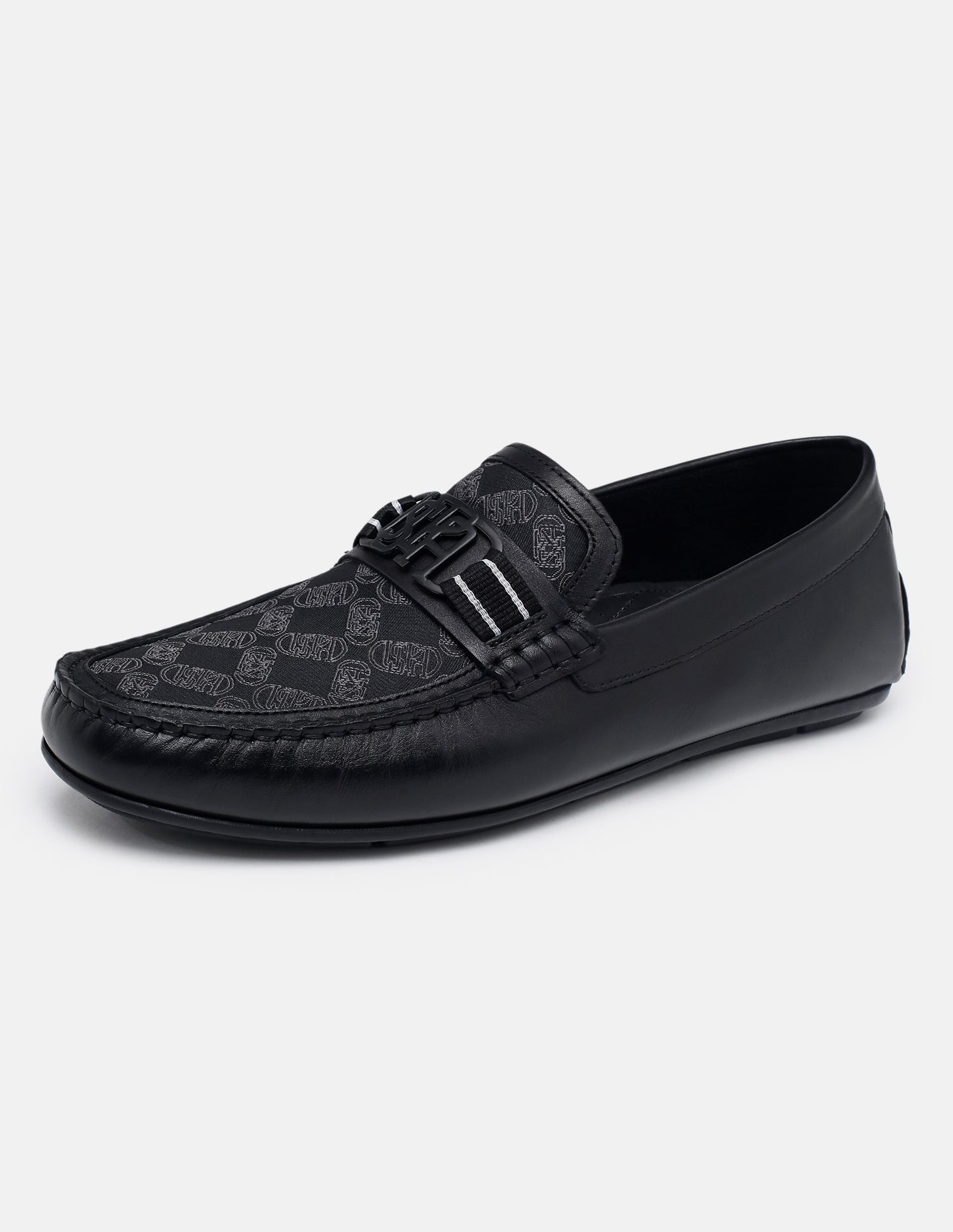Brand Printed Godric Loafers Black - U.S. Polo Assn. India | Large
