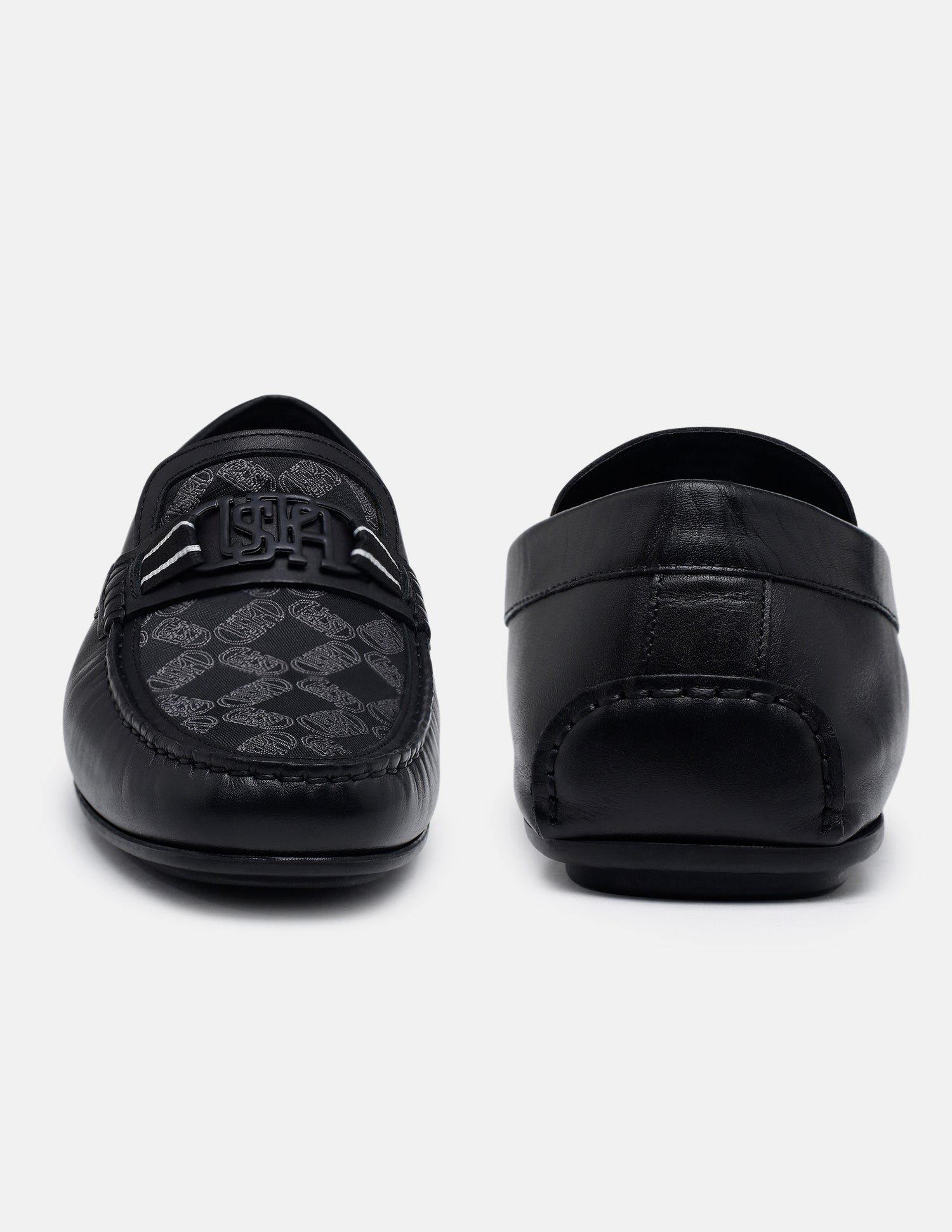 Brand Printed Godric Loafers Black - U.S. Polo Assn. India | Large