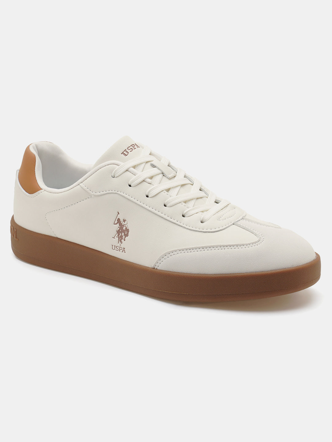 Men Coba 2.0 Colourblocked Round Toe Sneakers Beige - U.S. Polo Assn. India | Large