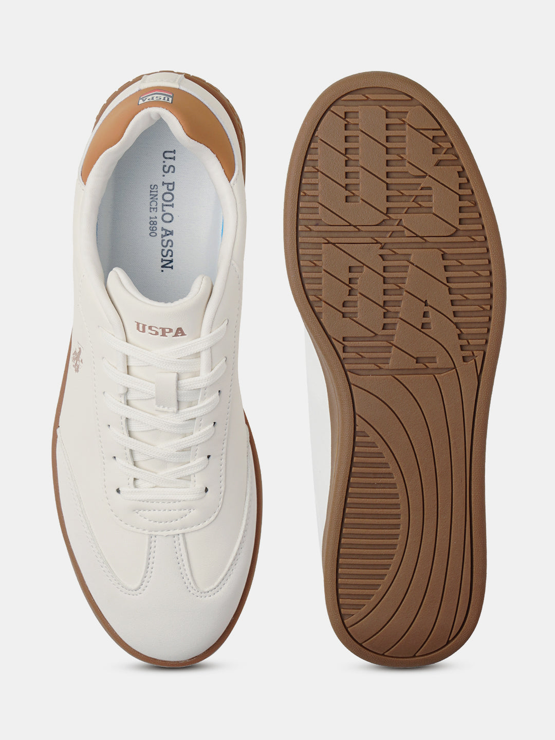 Men Coba 2.0 Colourblocked Round Toe Sneakers Beige - U.S. Polo Assn. India | Large