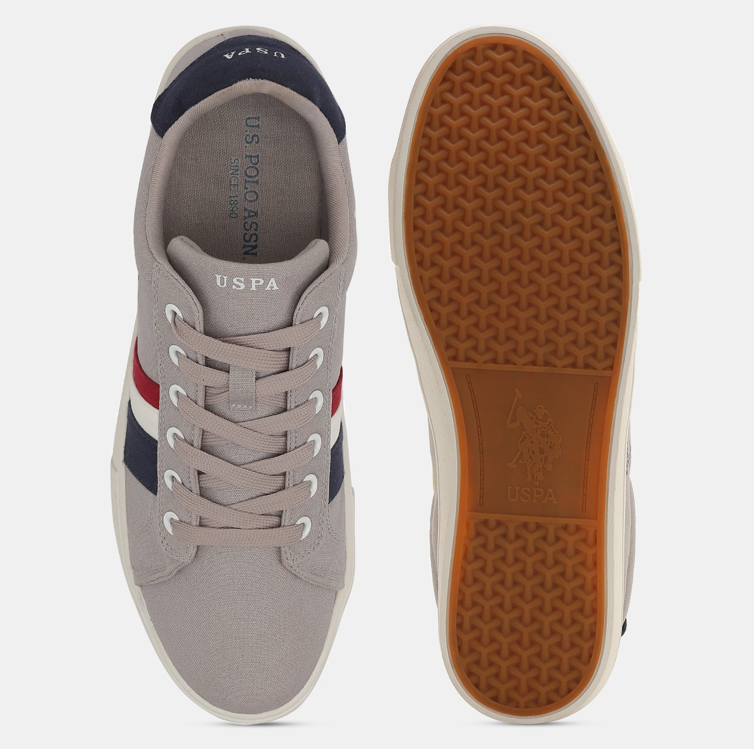 Men Striped Abor 2.0 Sneakers Grey - U.S. POLO ASSN. | Large