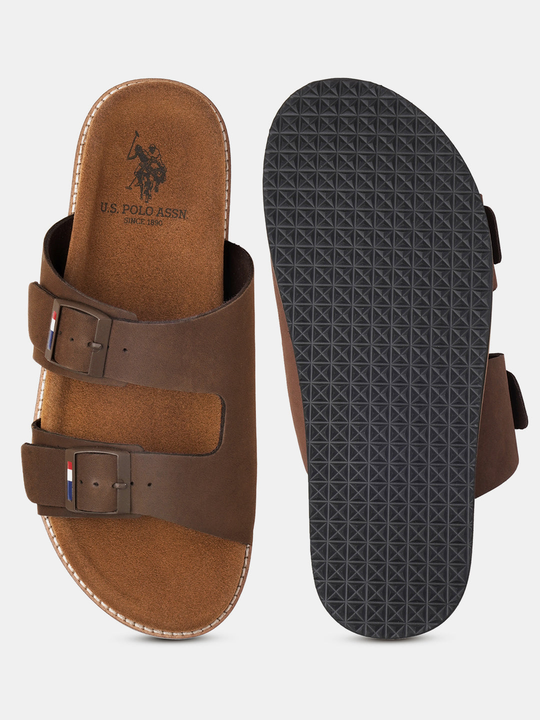 Men Buckle Strap Mendy Sandals Brown - U.S. Polo Assn. India | Large