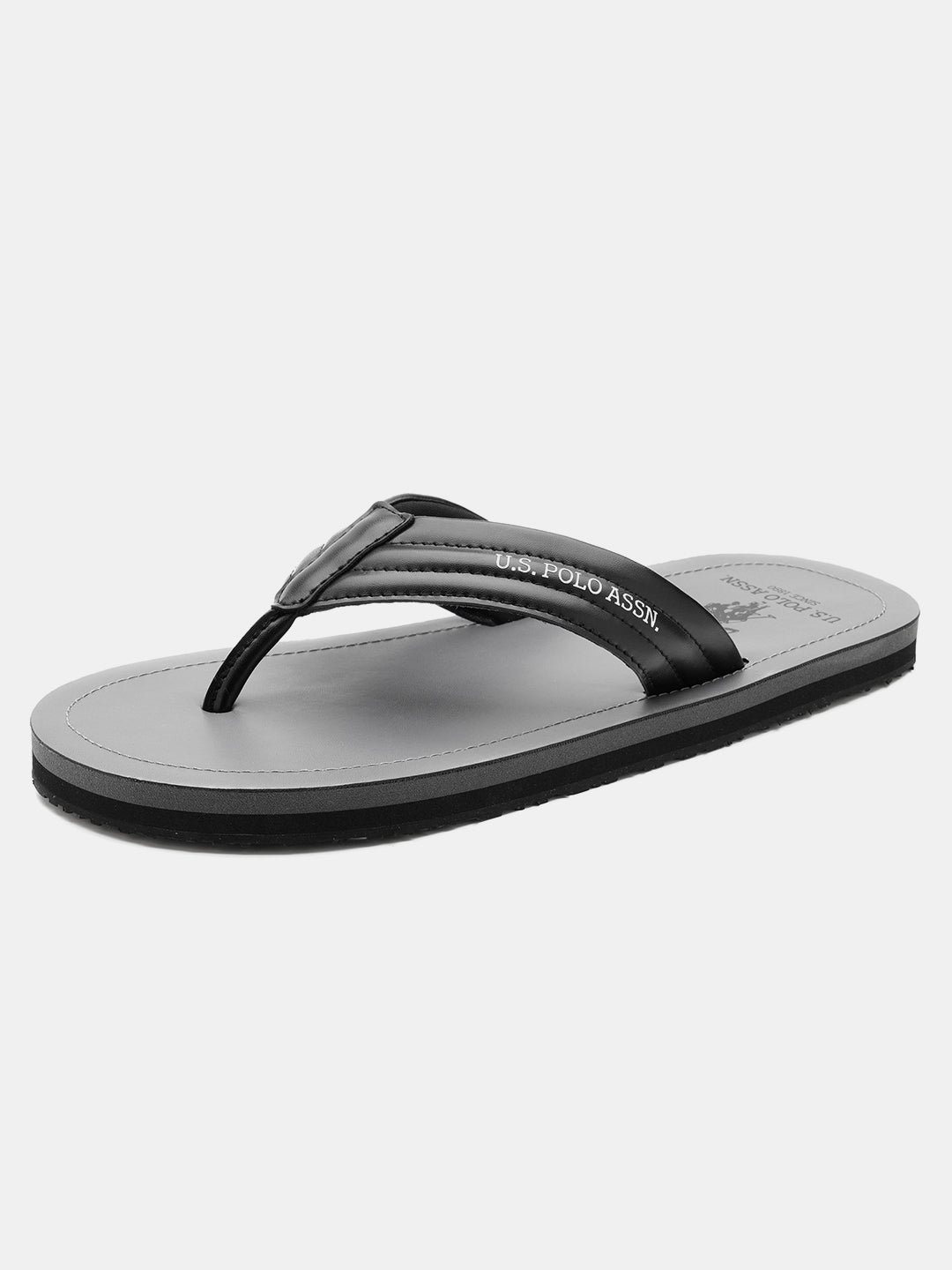 Men V-Strap Roy Flip Flops Black - U.S. Polo Assn. India | Large