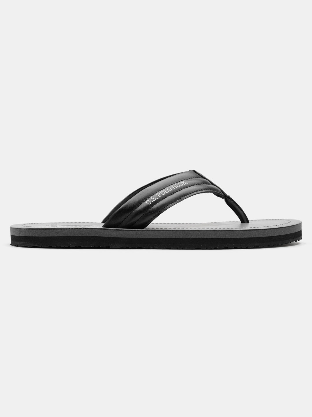 Men V-Strap Roy Flip Flops Black - U.S. Polo Assn. India | Large