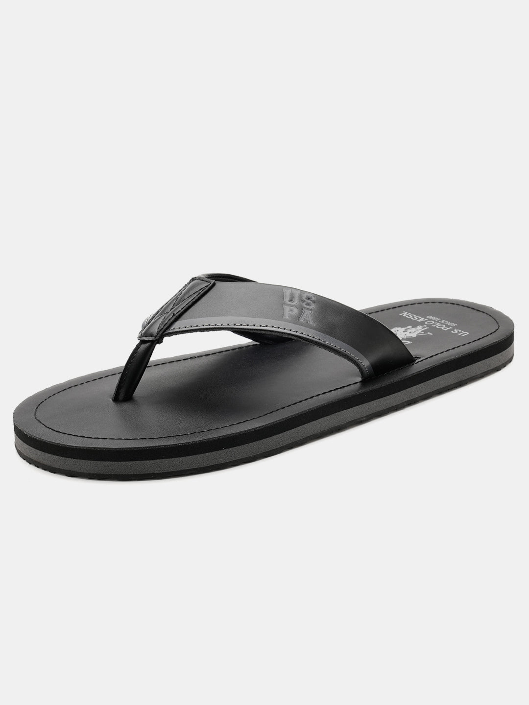 Men V-Strap Jane Flip Flops Black - U.S. Polo Assn. India | Large