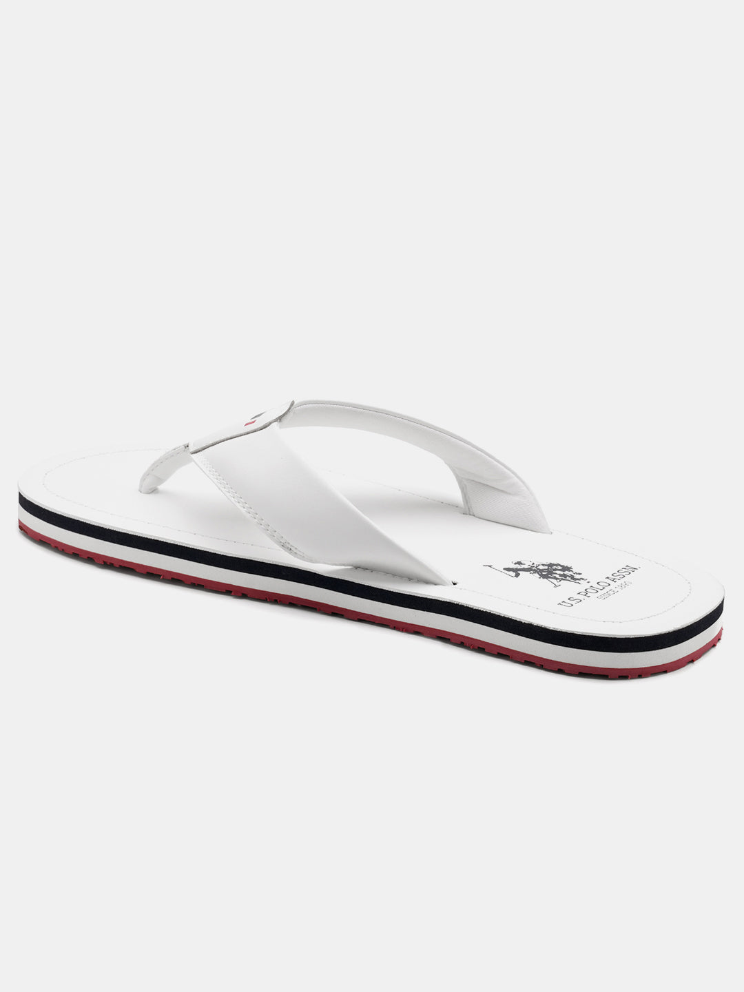 Men Nesta Striped Flip Flops White - U.S. Polo Assn. India | Large