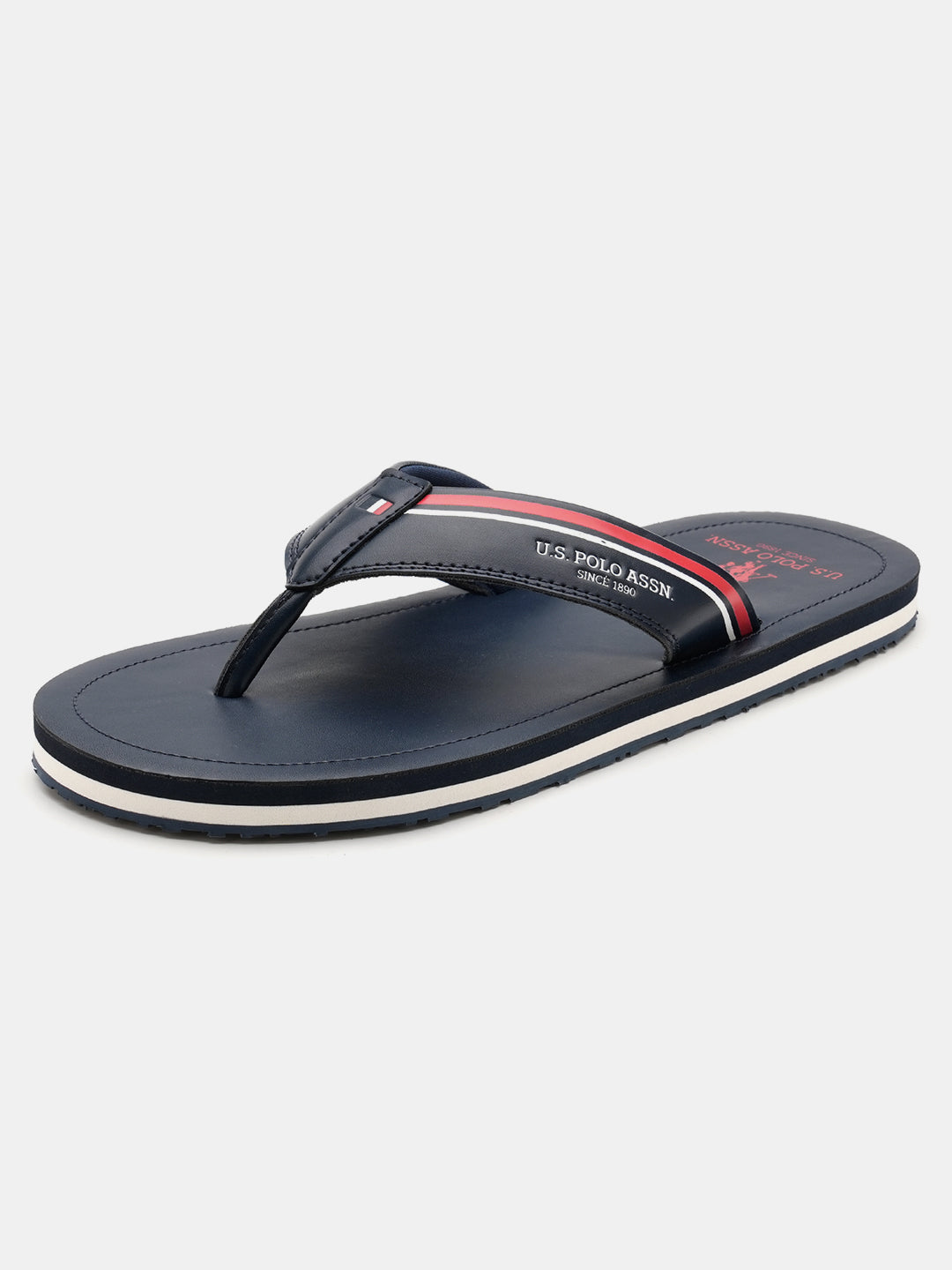 Men Nesta Striped Flip Flops Navy - U.S. Polo Assn. India | Large