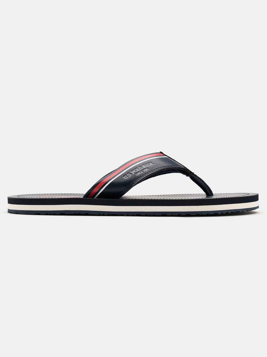 Men Nesta Striped Flip Flops Navy - U.S. Polo Assn. India | Large