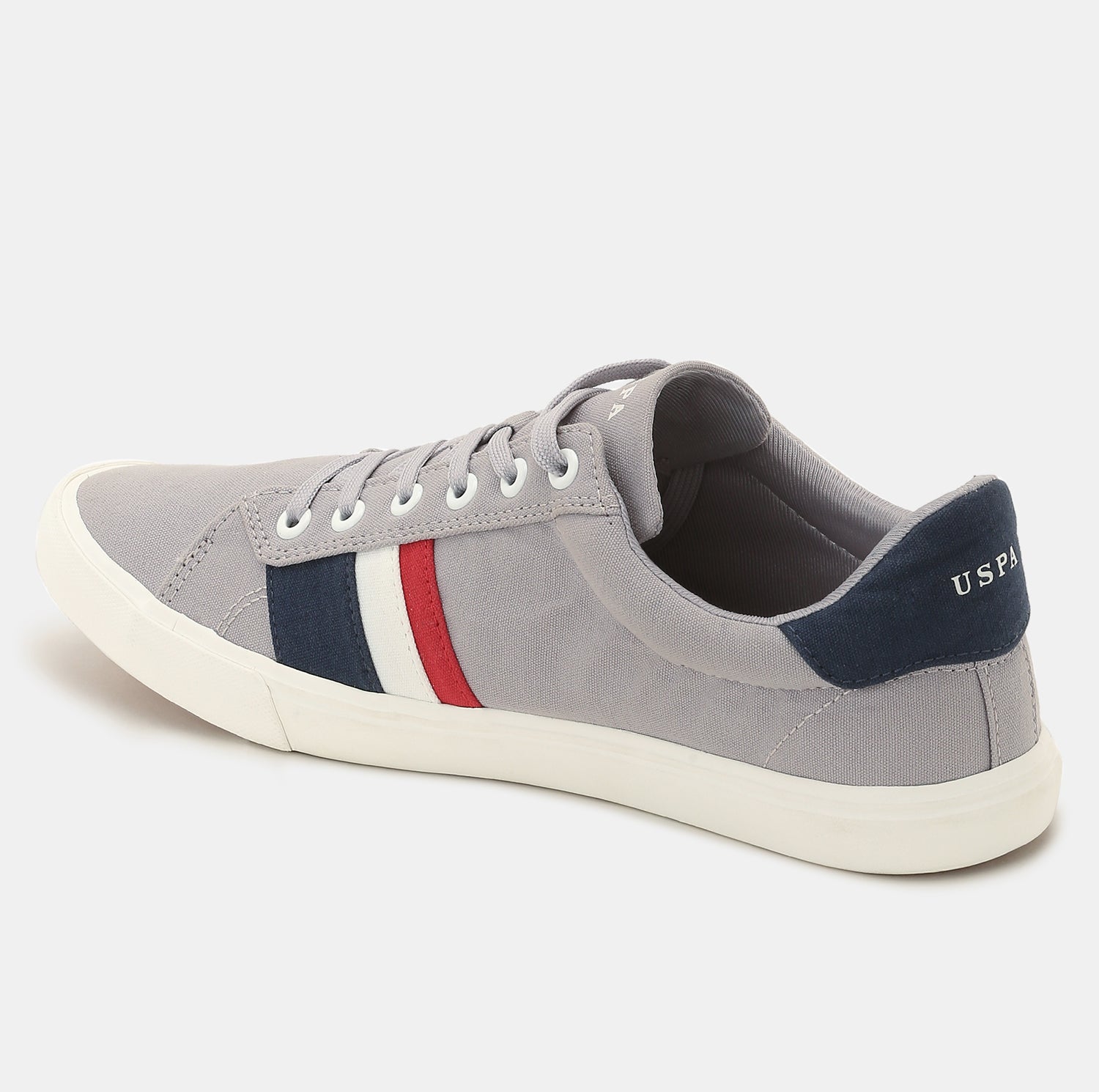 Men Striped Round Toe Abor 5.0 Sneakers Grey - U.S. Polo Assn. India | Large
