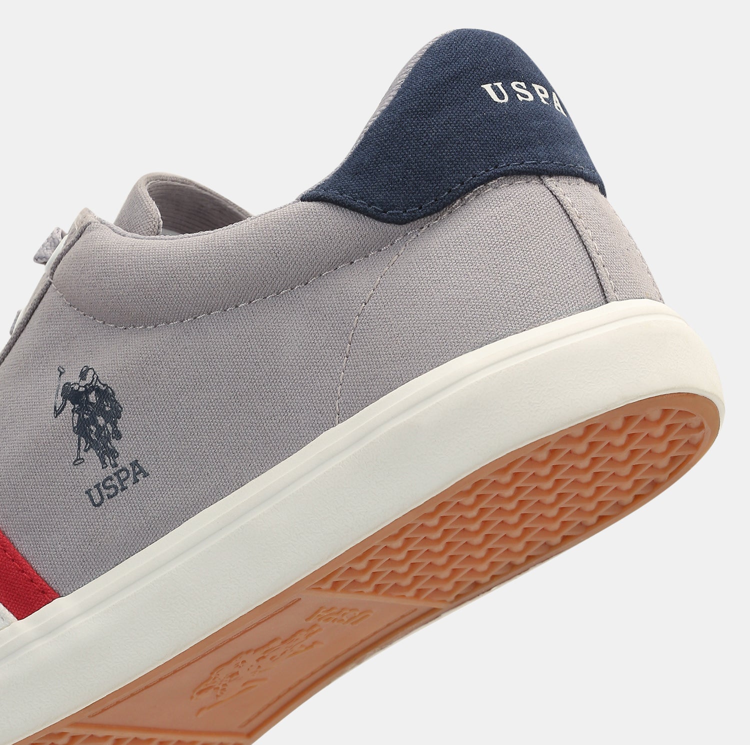 Men Striped Round Toe Abor 5.0 Sneakers Grey - U.S. Polo Assn. India | Large