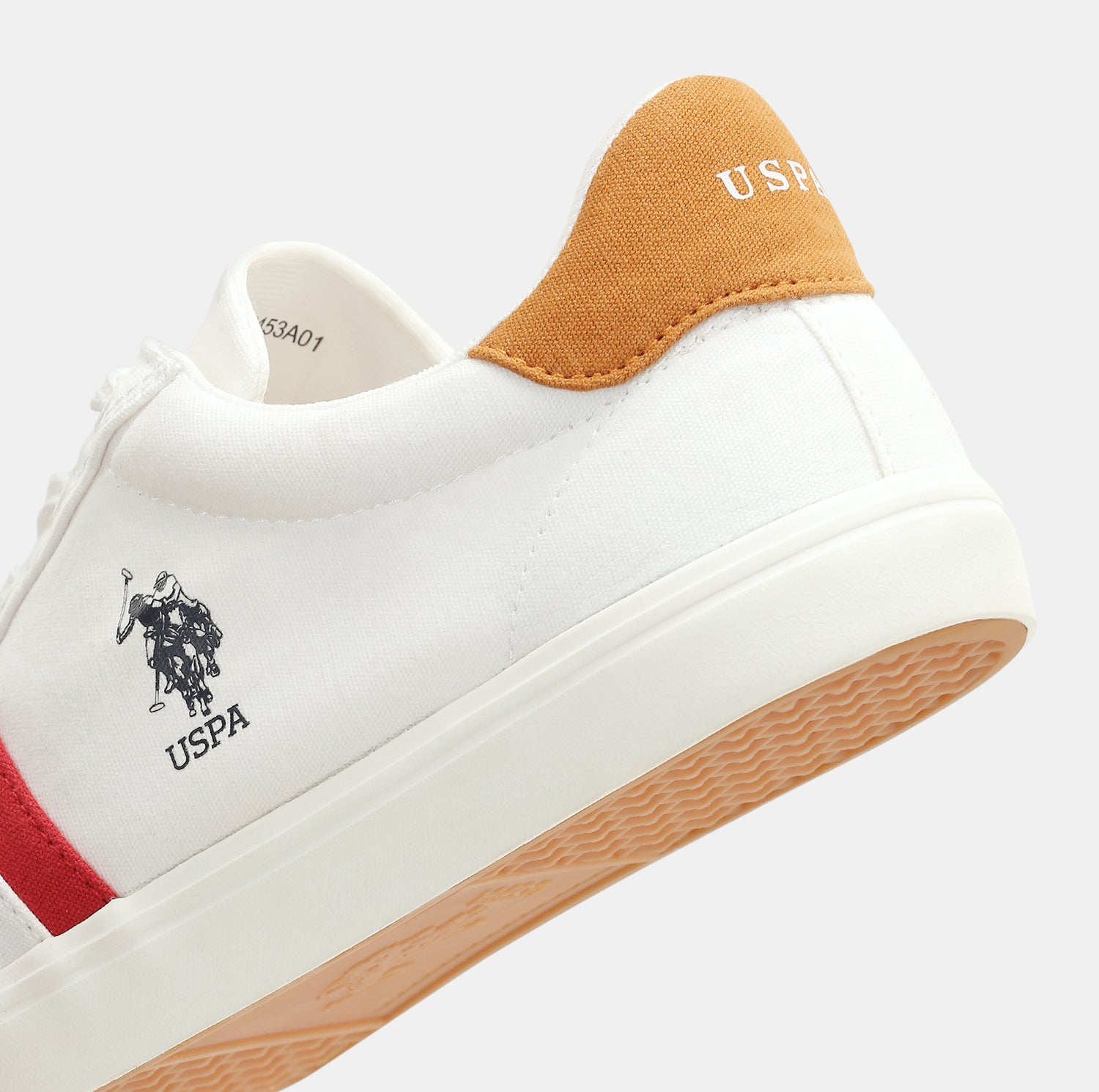 Men Striped Round Toe Abor 5.0 Sneakers Off White - U.S. Polo Assn. India | Large