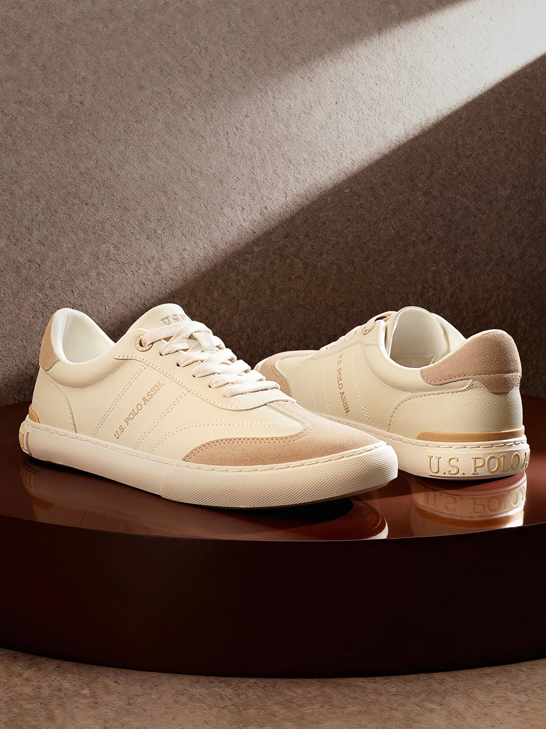 Men Colourblocked Gian 4.0 Sneakers Beige - U.S. Polo Assn. India | Large