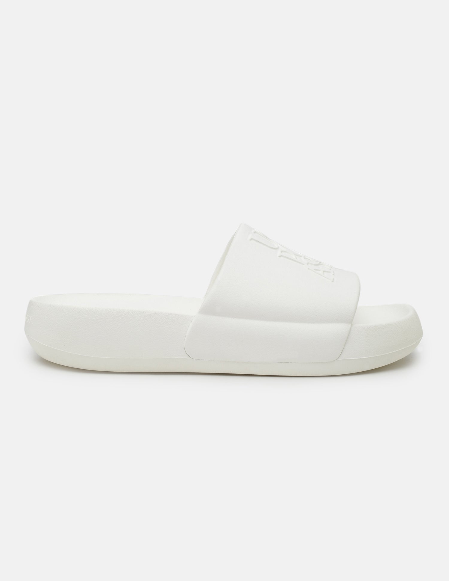 Brand Embossed Luna Sliders White - U.S. Polo Assn. India | Large