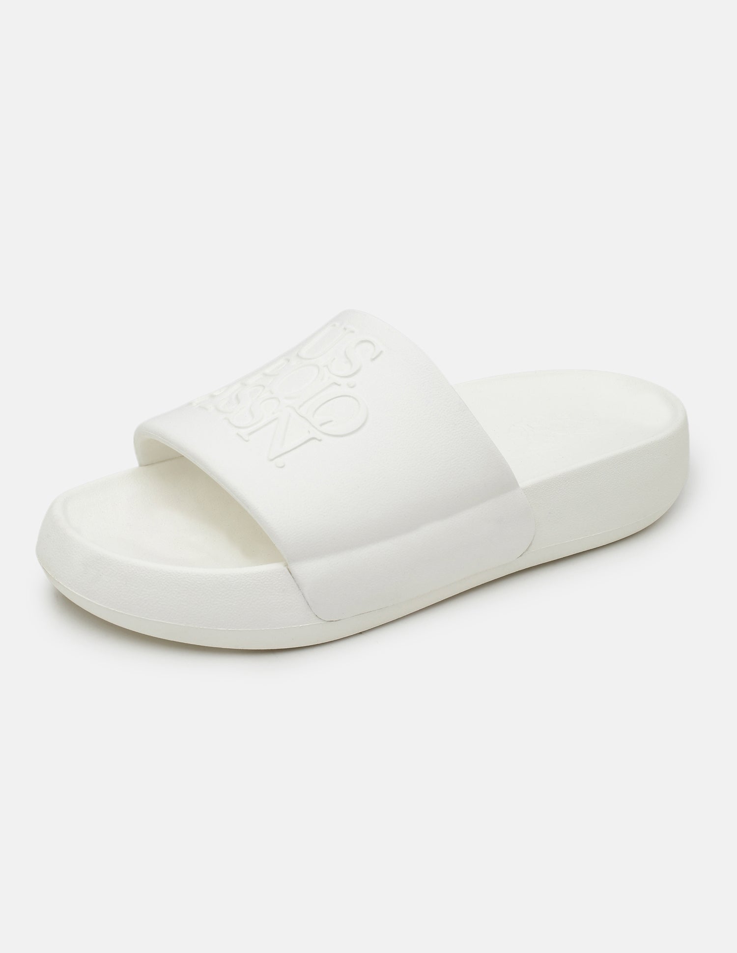 Brand Embossed Luna Sliders Cream - U.S. Polo Assn. India | Large