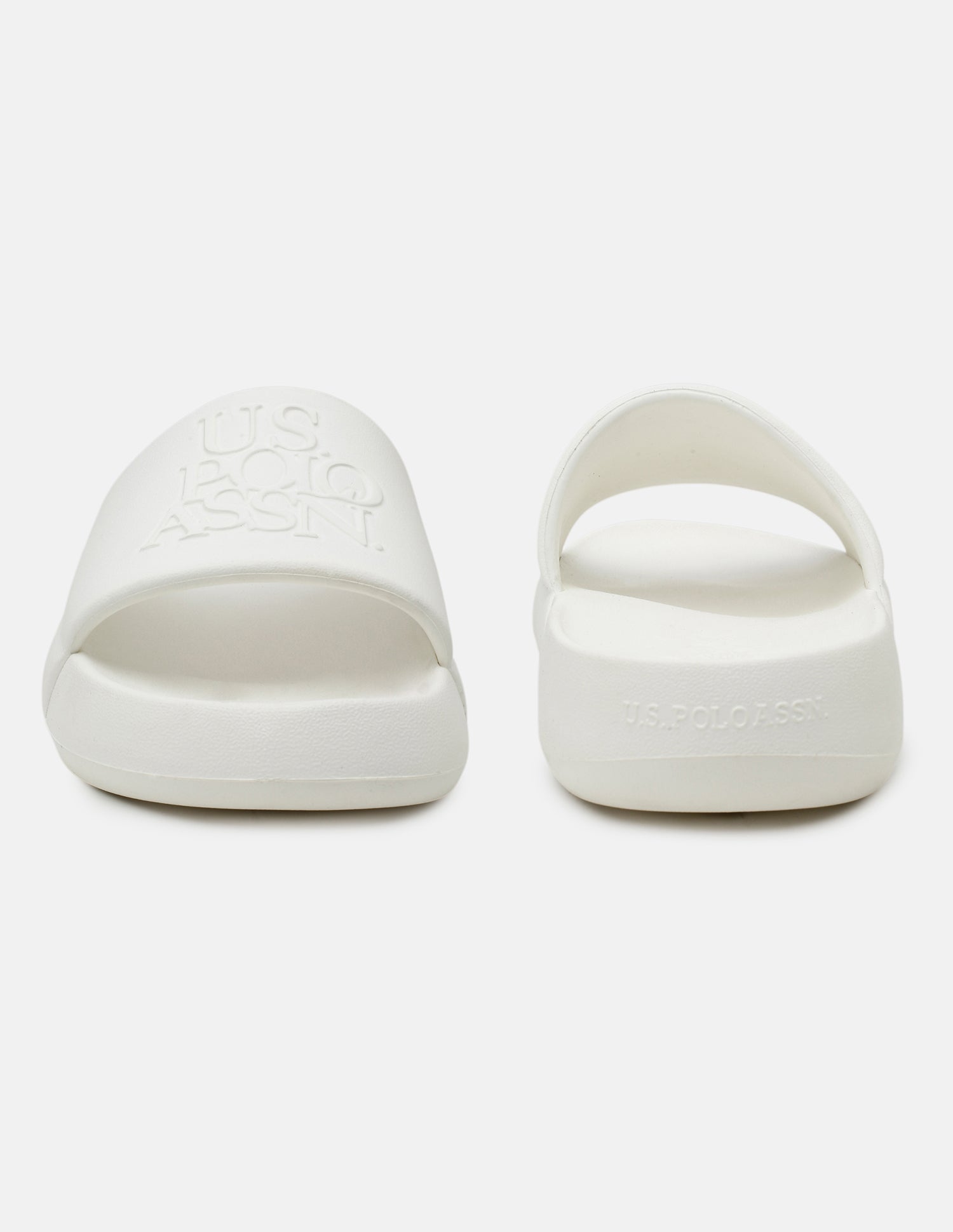 Brand Embossed Luna Sliders Cream - U.S. Polo Assn. India | Large