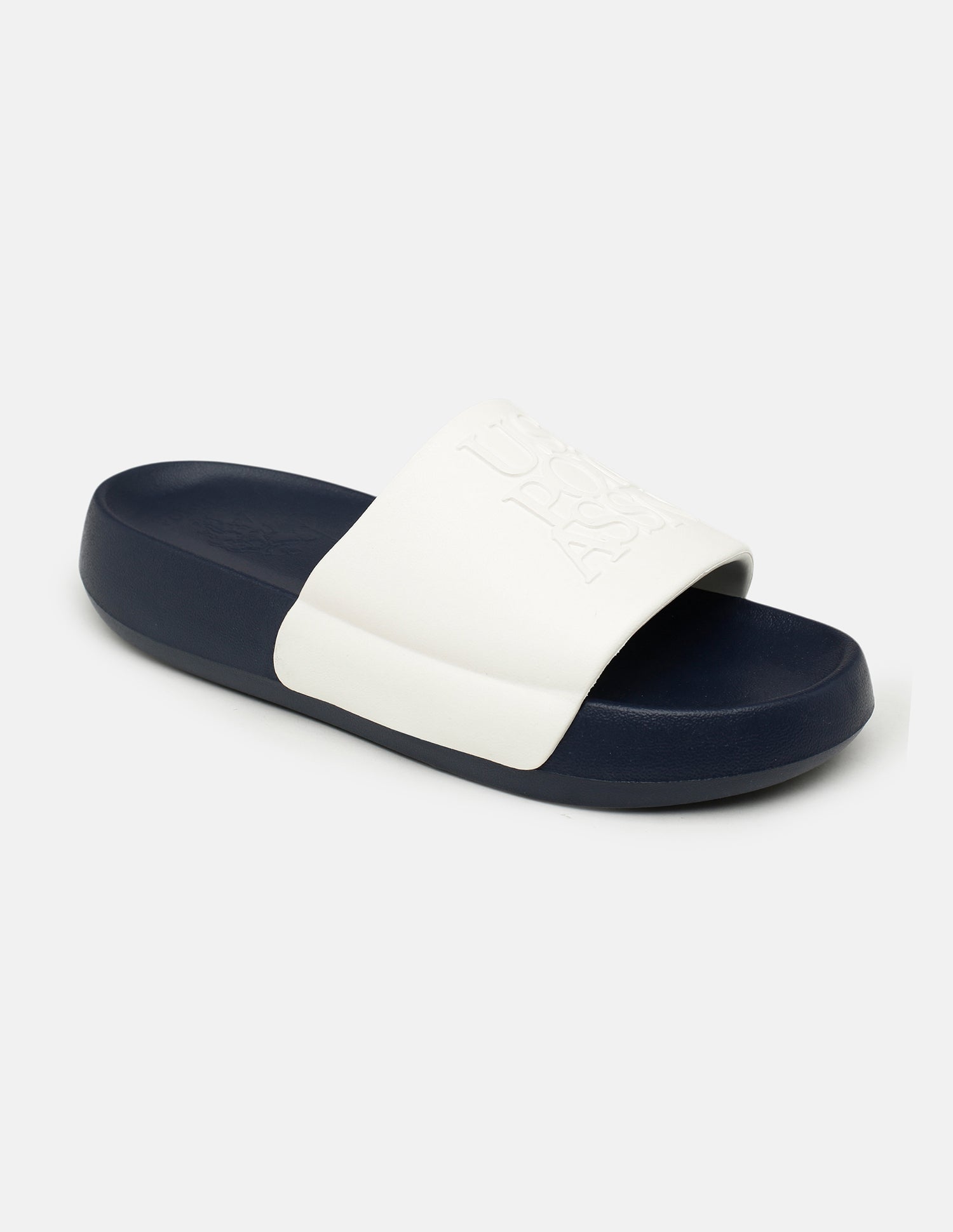 Men Brand Embossed Luna Sliders Navy - U.S. Polo Assn. India | Large