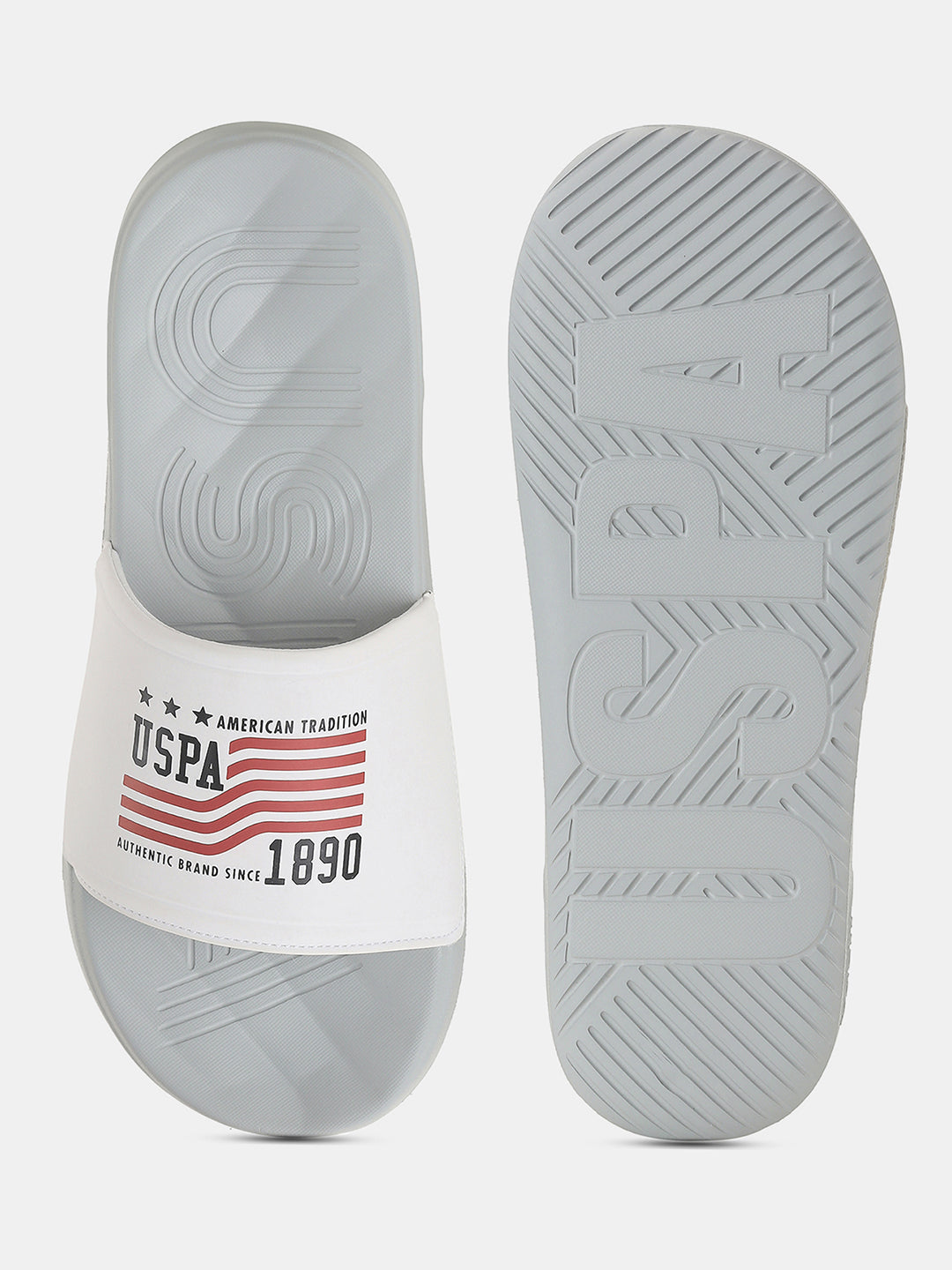 Men Eva Axer Slippers Light Grey - U.S. POLO ASSN. | Large