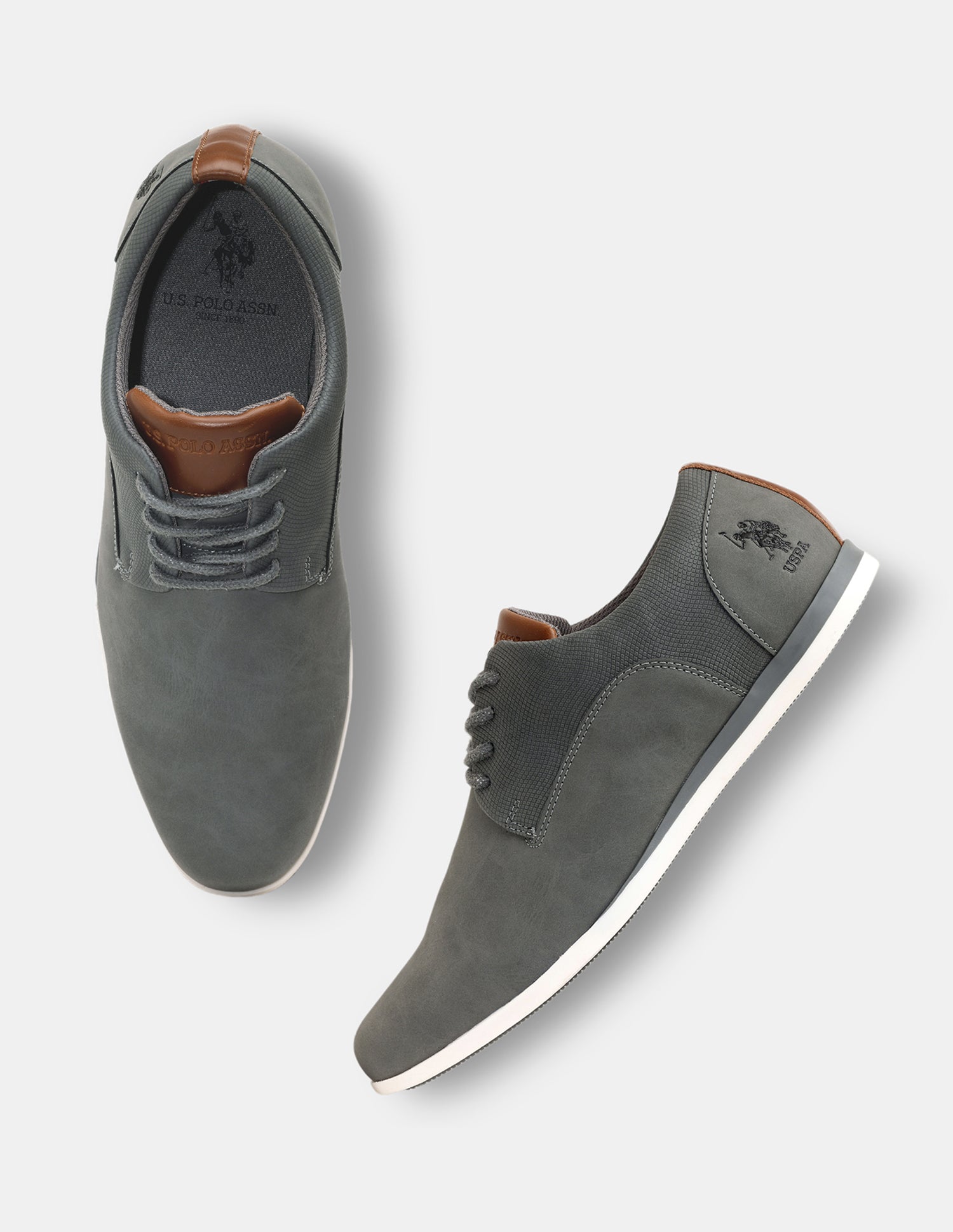 Men Clest 2.0 Solid Shoes Charcoal Grey - U.S. POLO ASSN. | Large