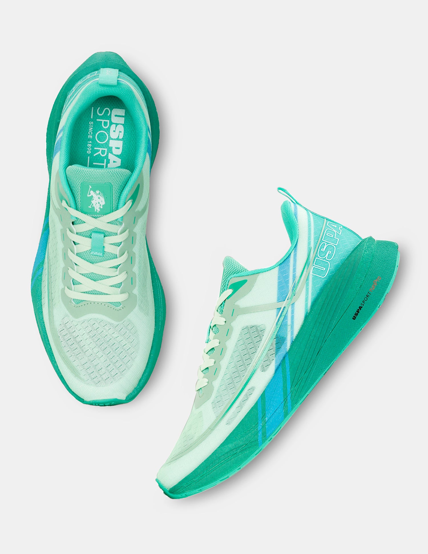 Men Erwin USPA Sport Runpro Running Shoes Light Green - U.S. POLO ASSN. | Large