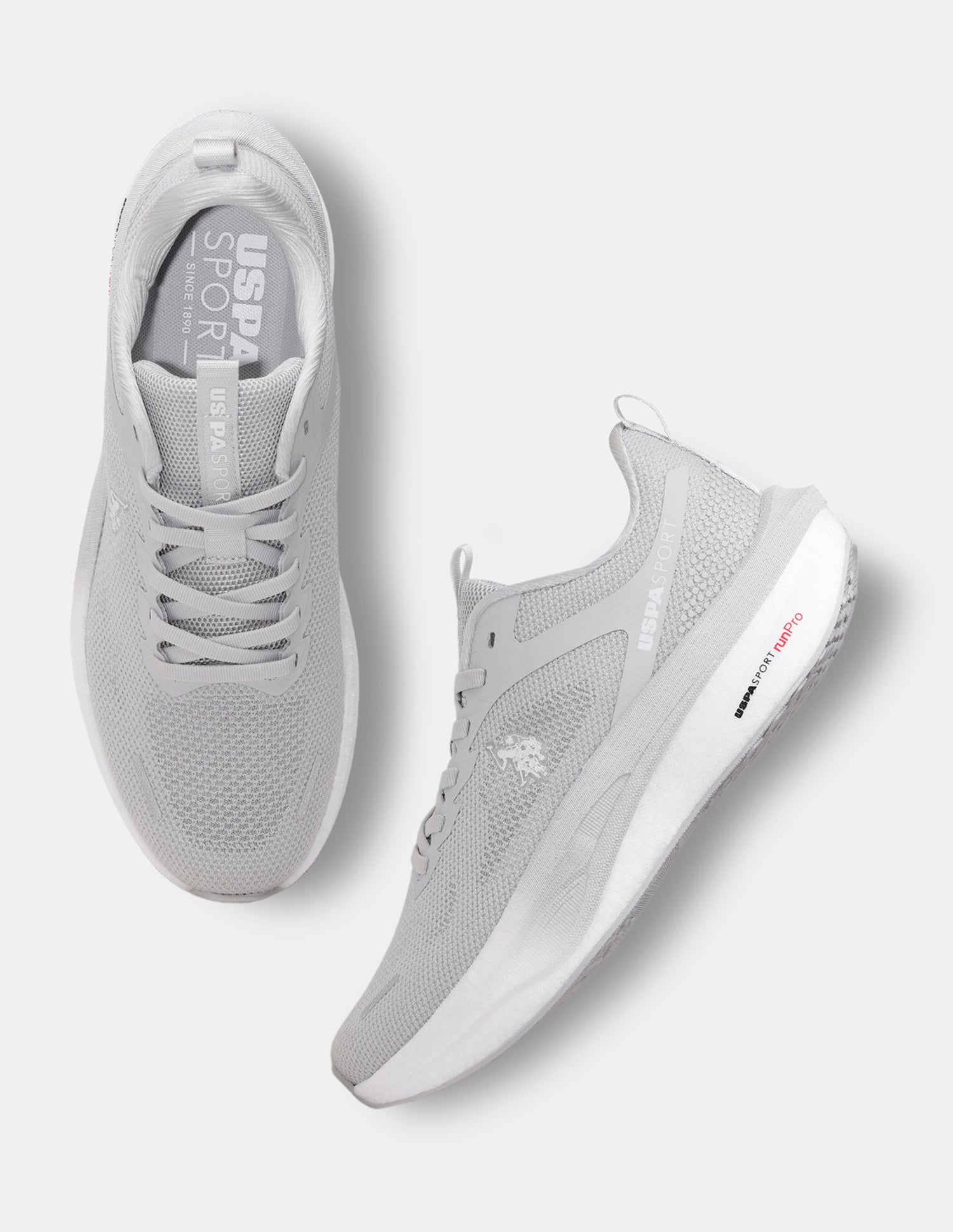 Men Werner USPA Sport Runpro Running Shoes Light Grey - U.S. POLO ASSN. | Large