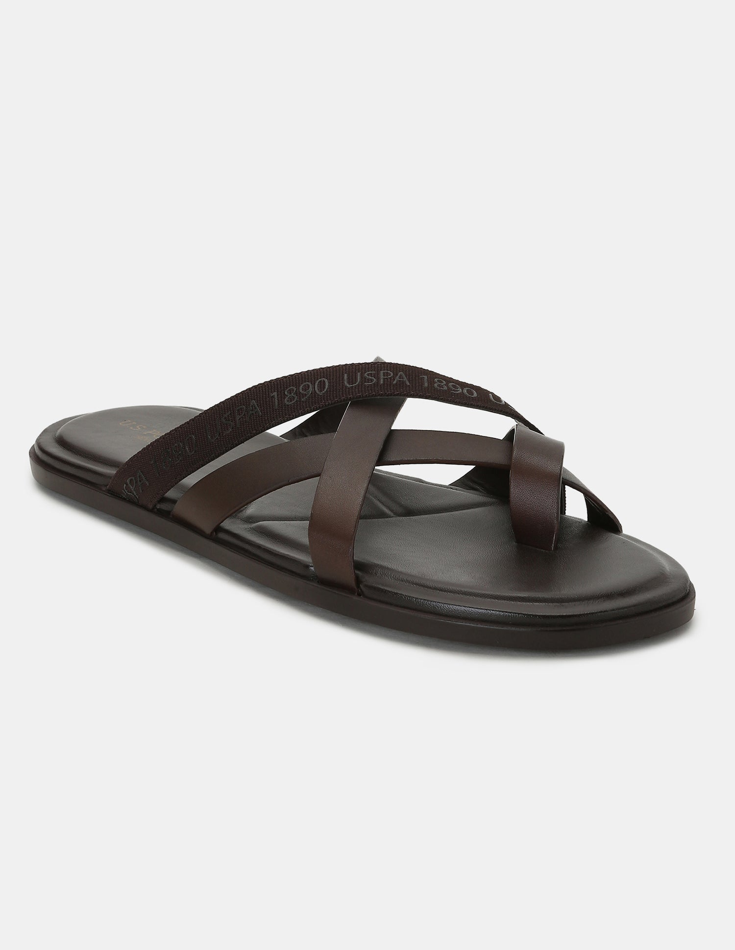 Men Tino Flip Flops Brown - U.S. POLO ASSN. | Large
