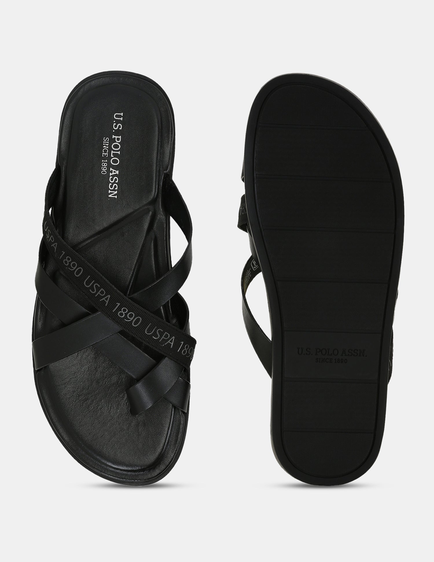 Men Tino Flip Flops Black - U.S. POLO ASSN. | Large