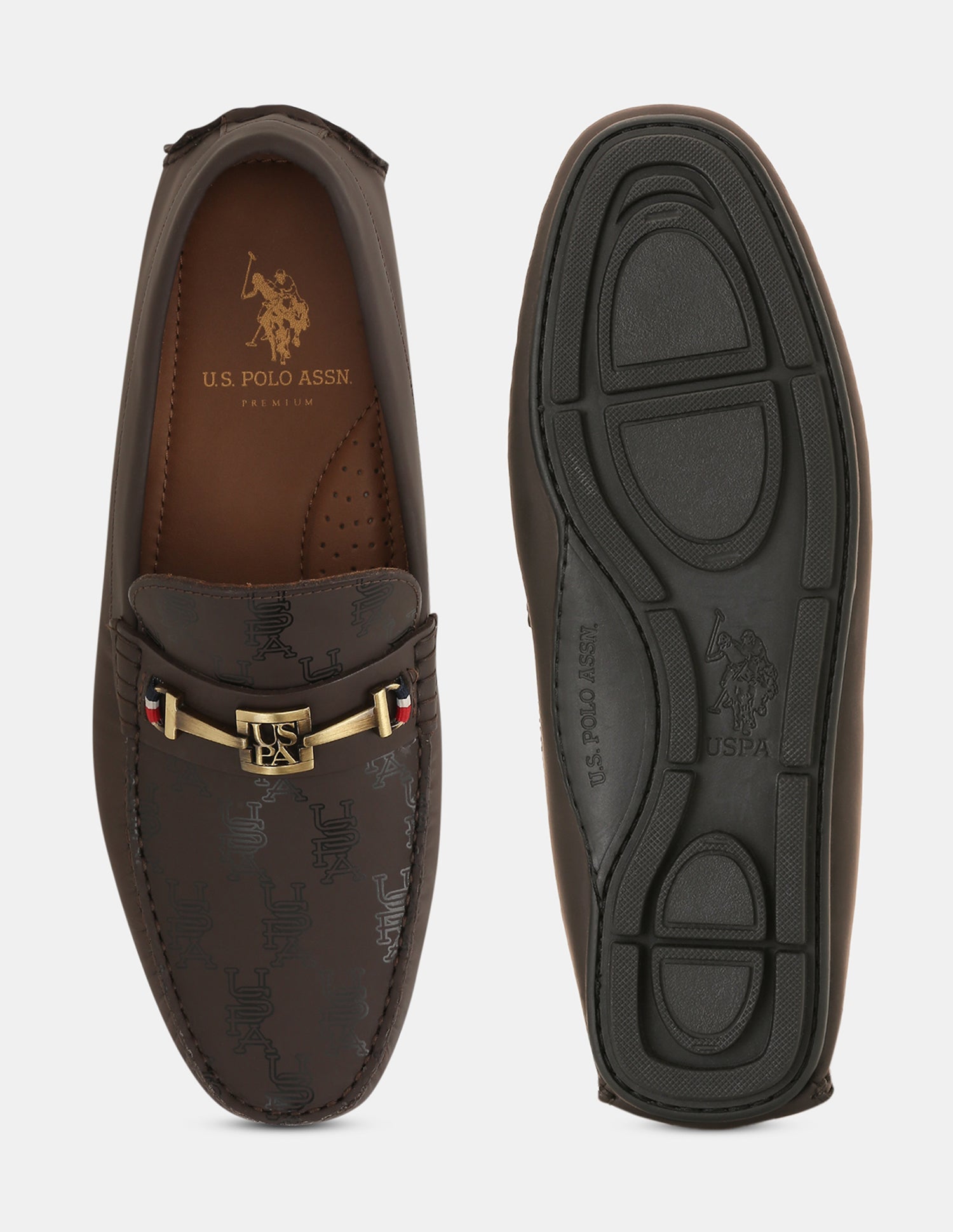 Men Brand Printed Talon Loafers Brown - U.S. POLO ASSN. | Large