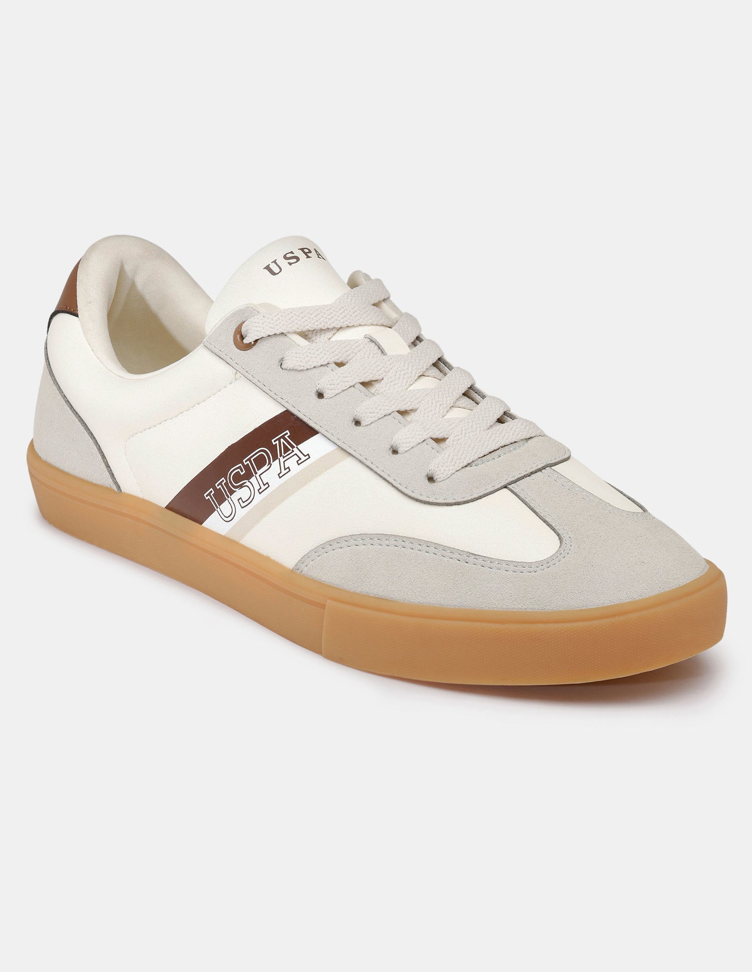 Men Hamet 2.0 Striped Sneakers Beige - U.S. Polo Assn. India | Large