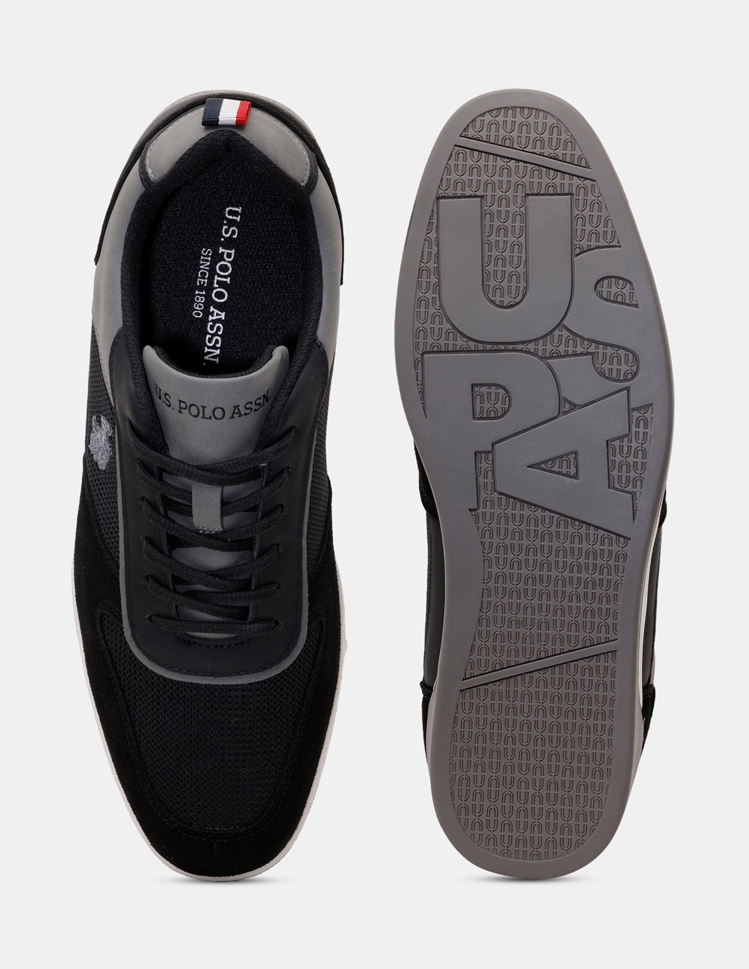 Men Ignacio Colourblocked Smart Sneakers Black - U.S. Polo Assn. India | Large