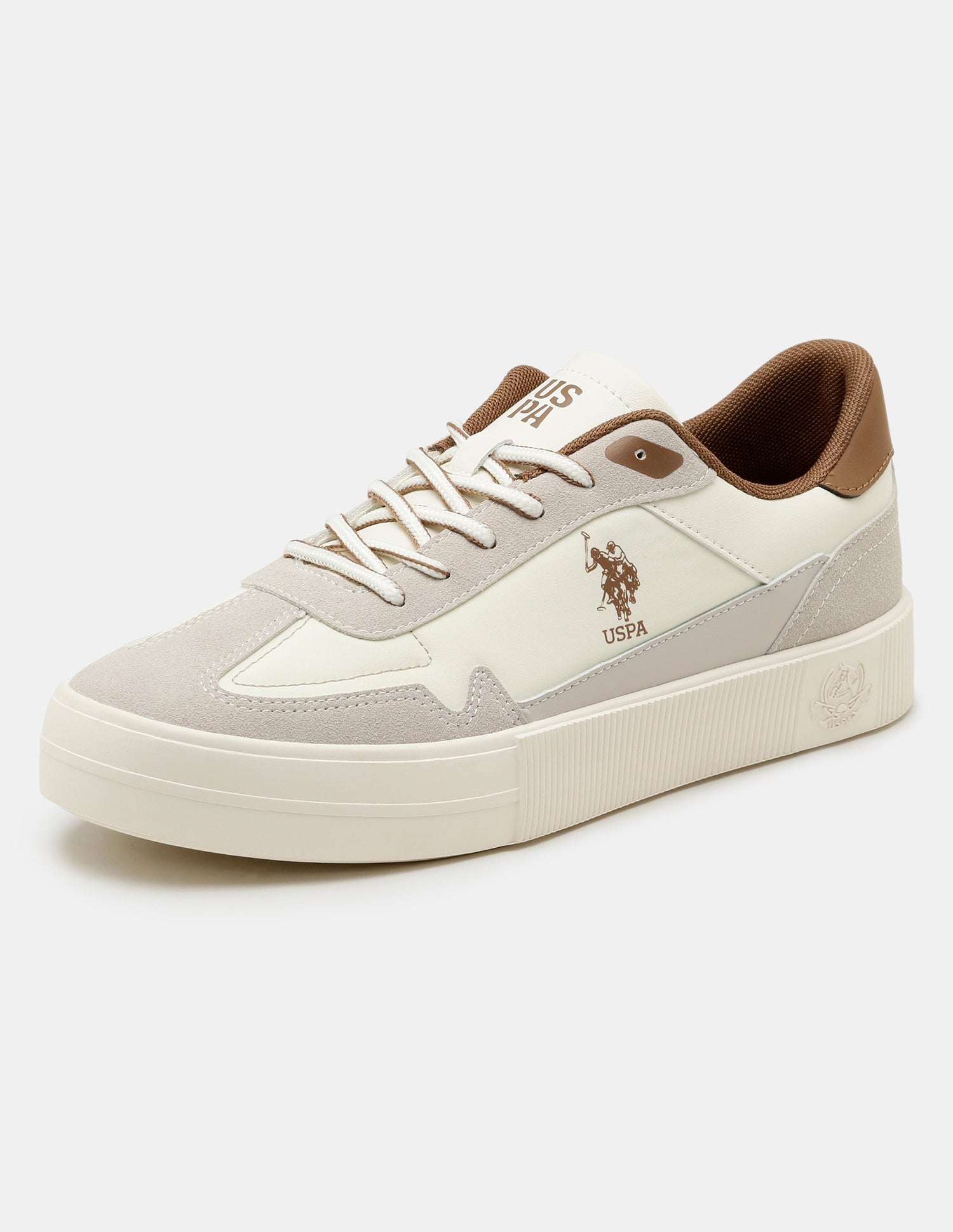 Men Colourblocked Solren Sneakers Cream - U.S. Polo Assn. India | Large