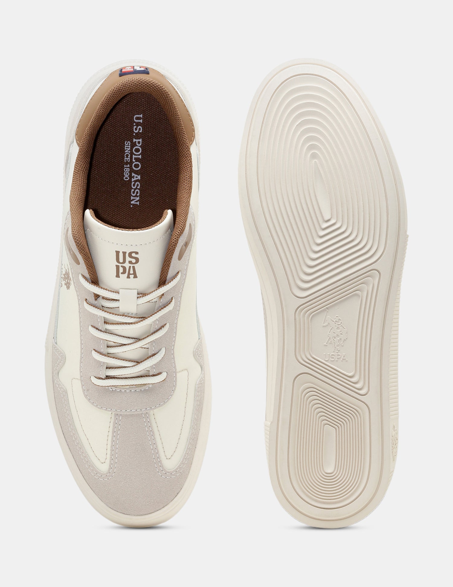 Men Colourblocked Solren Sneakers Cream - U.S. Polo Assn. India | Large