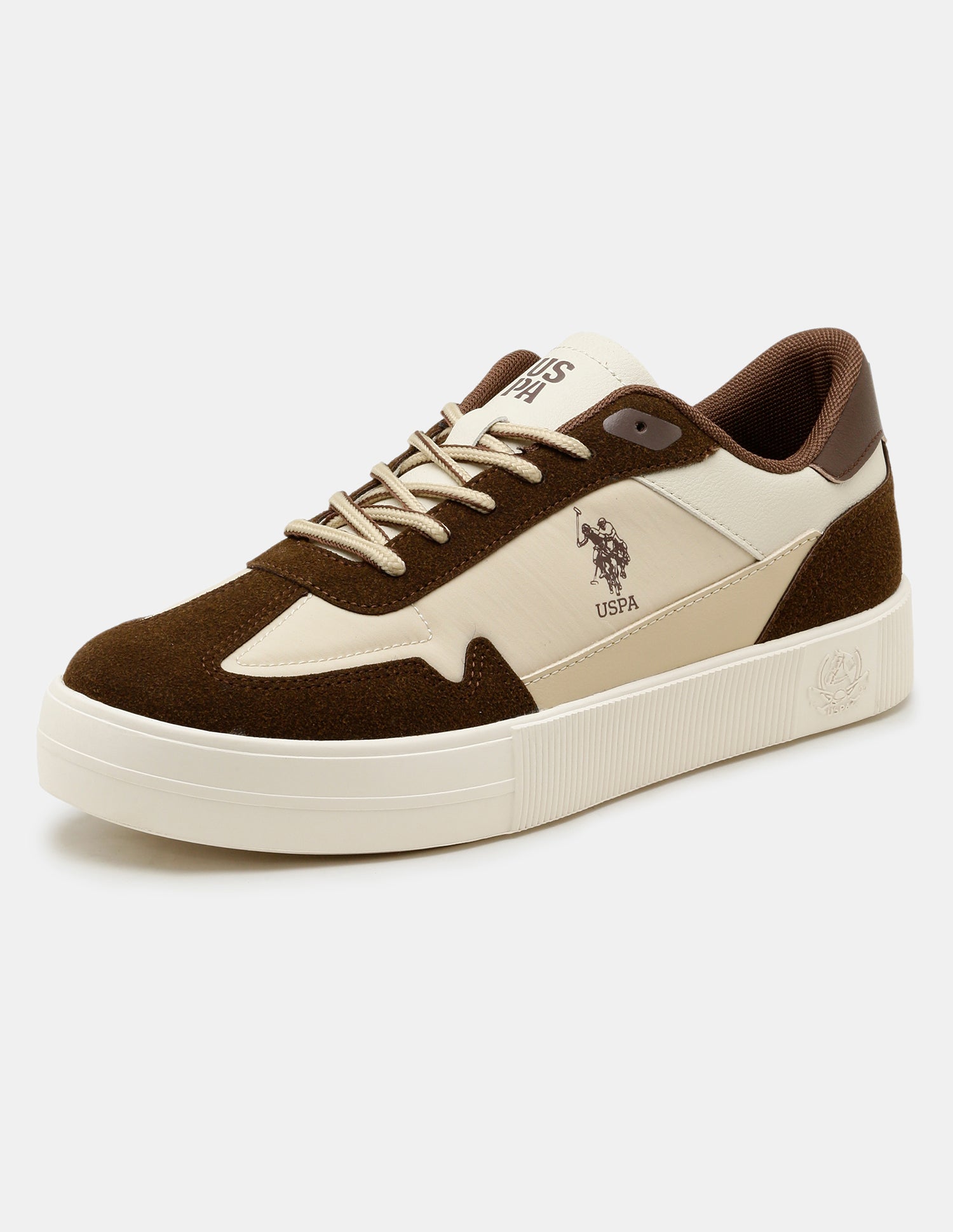 Men Colourblocked Solren Sneakers Beige - U.S. Polo Assn. India | Large